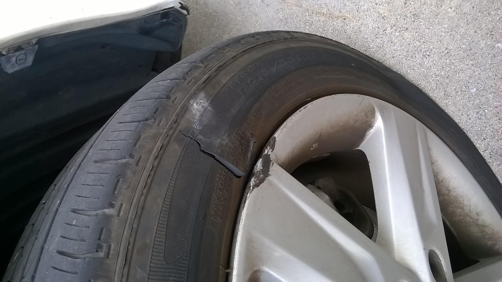 Hit a curb and tire is busted. Could the wheel itself be damaged? r