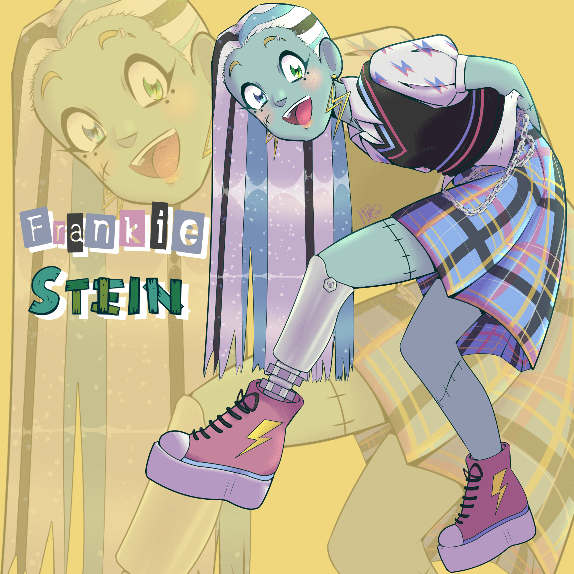 I really love Frankie's reboot design, I had to draw them r/MonsterHigh