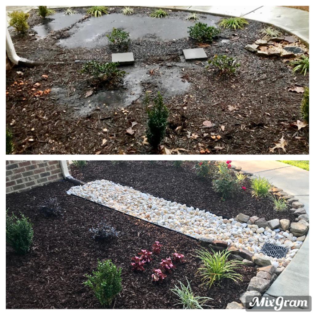 Fixed my flowerbed drainage issues thanks to great /r/landscaping