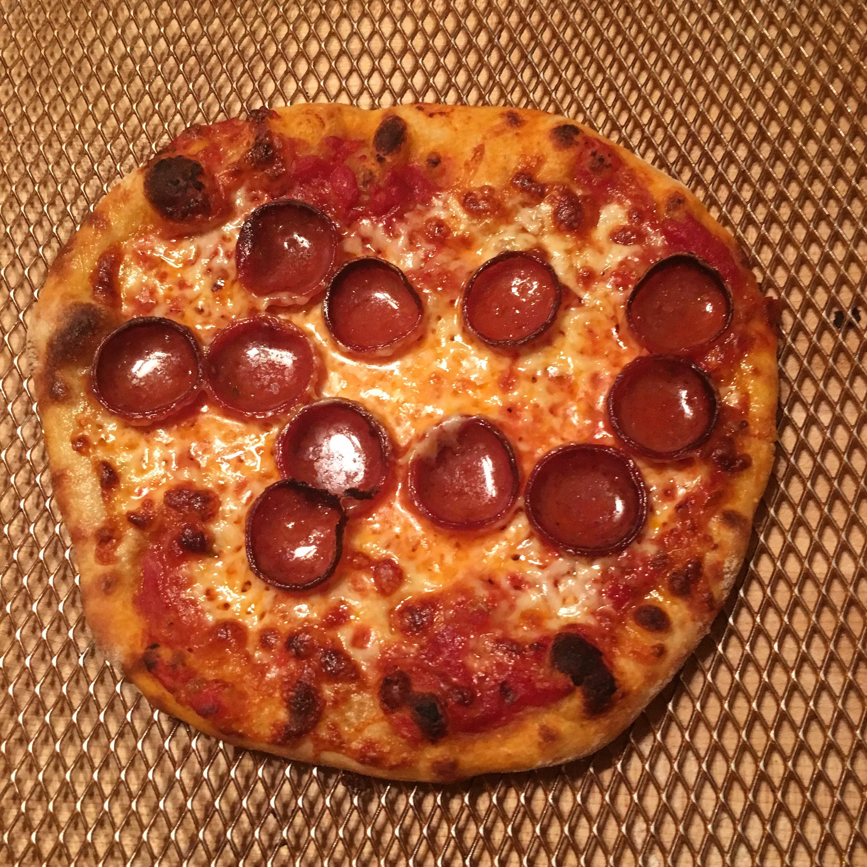 My 3 year old made this pepperoni pie with very little help from me