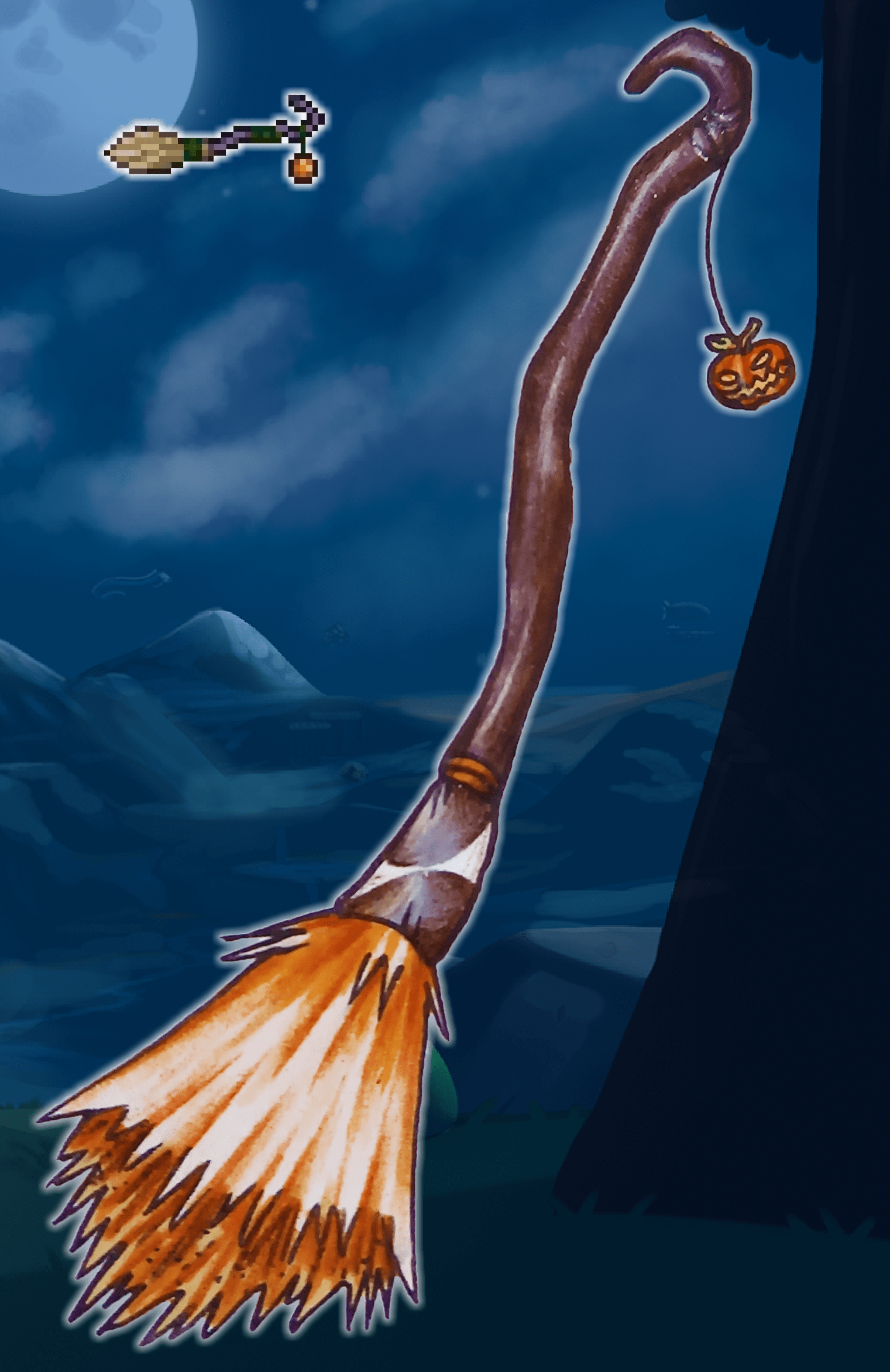 Day 528/555 of Terraria Daily Drawing Witch's Broom r/Terraria