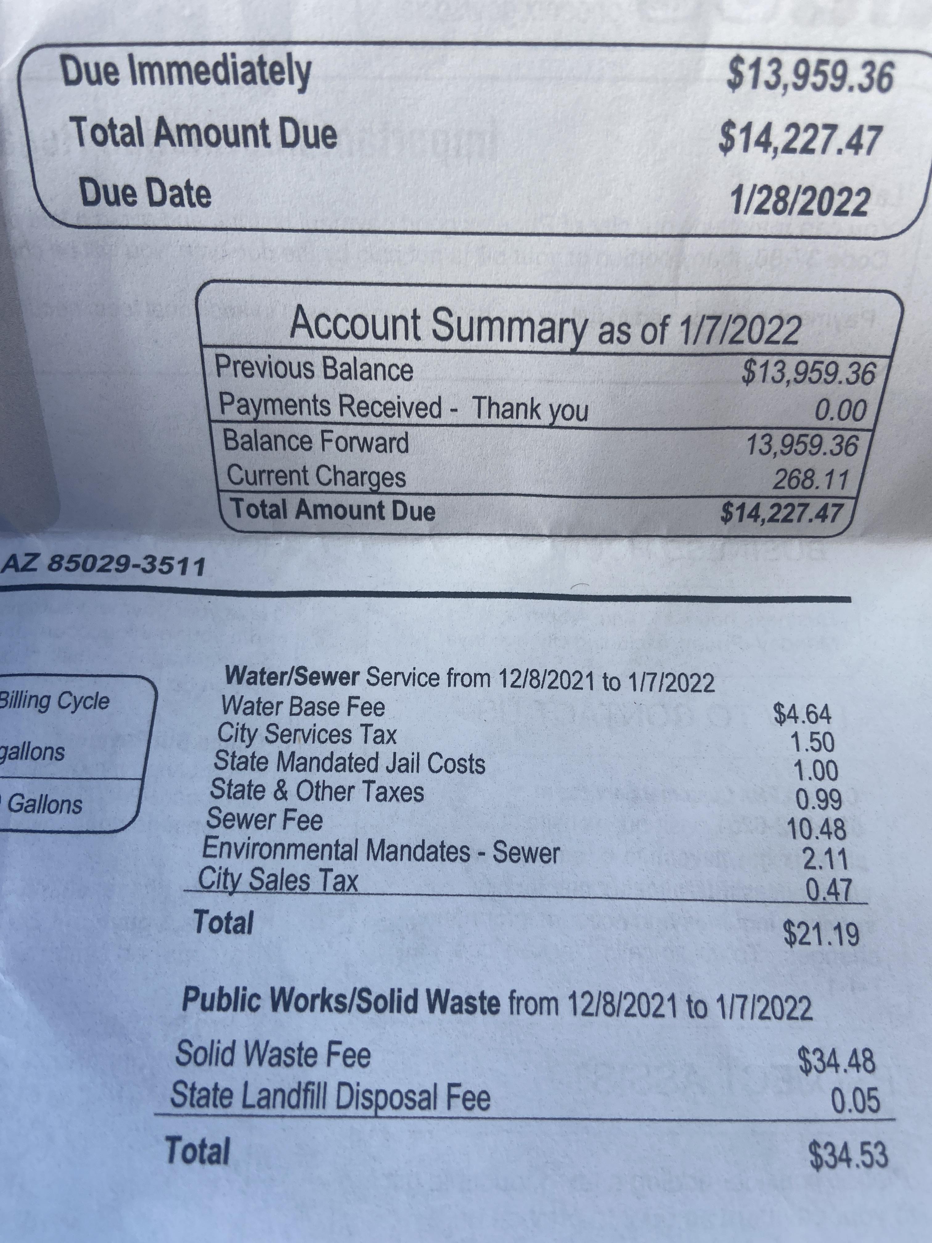 And how high is your water bill? Wish this was a joke. r/phoenix