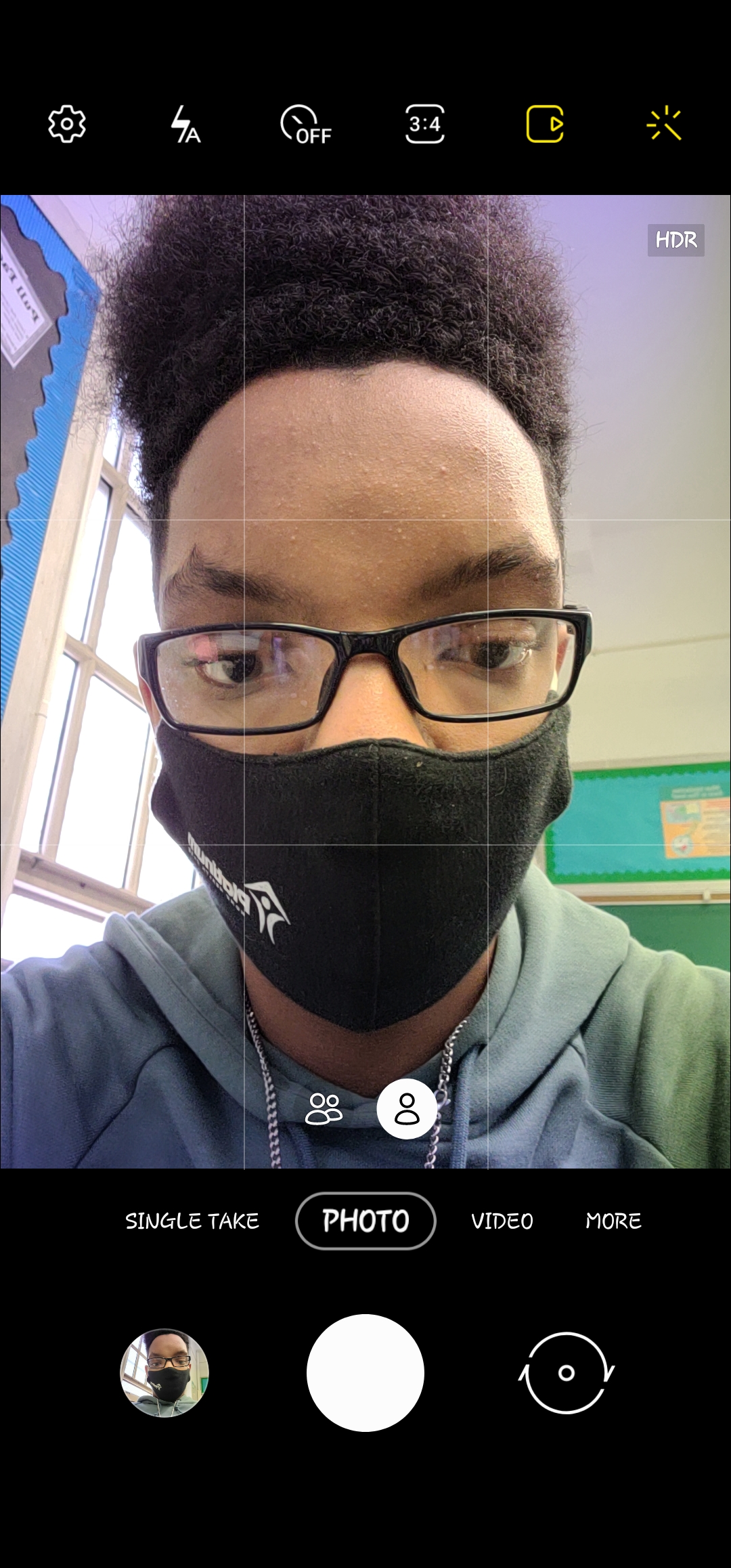 K so my front facing camera has this blue on the corners of