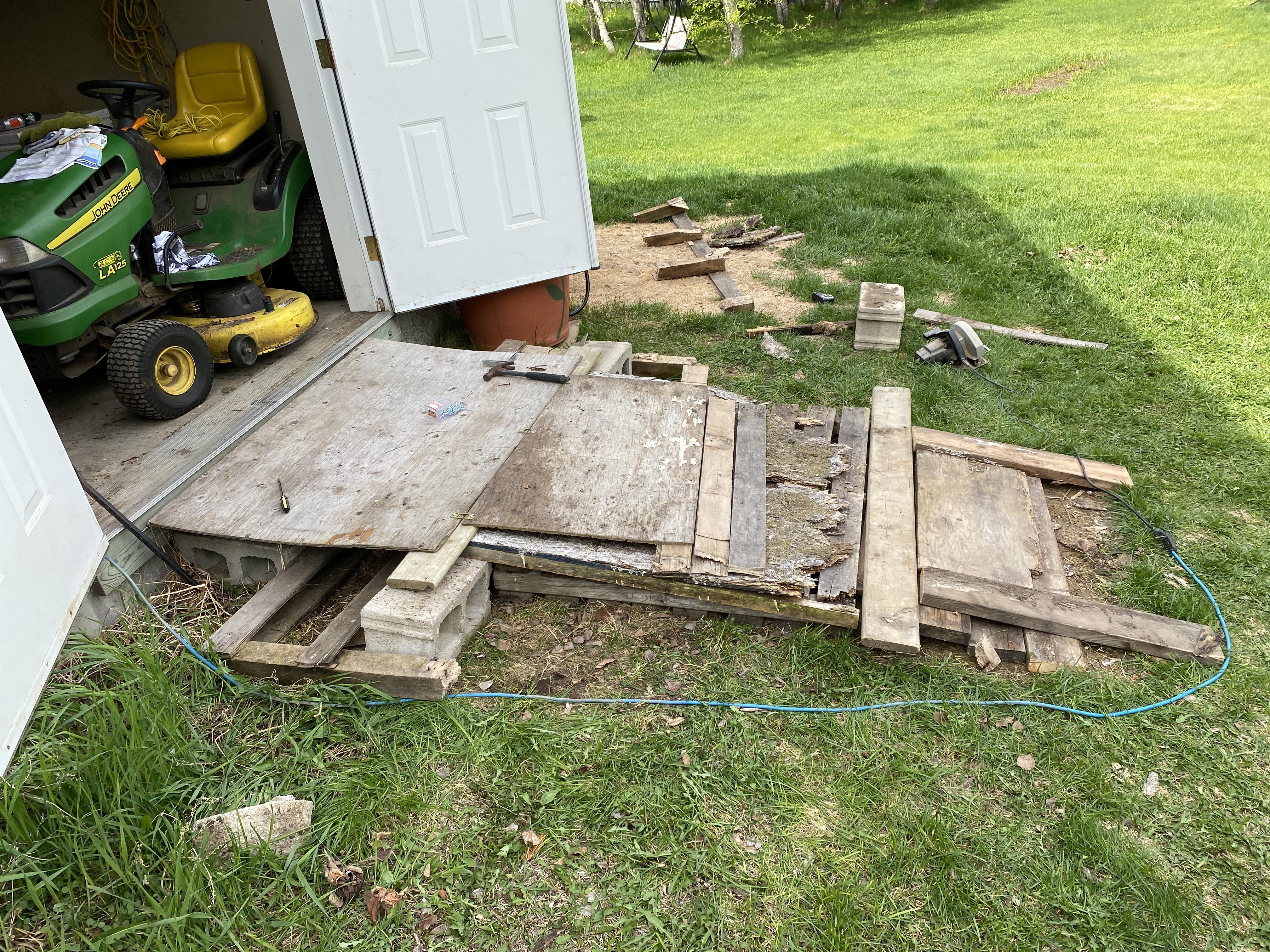 FIL wanted a ramp for the mower, but didn’t want to use his actual