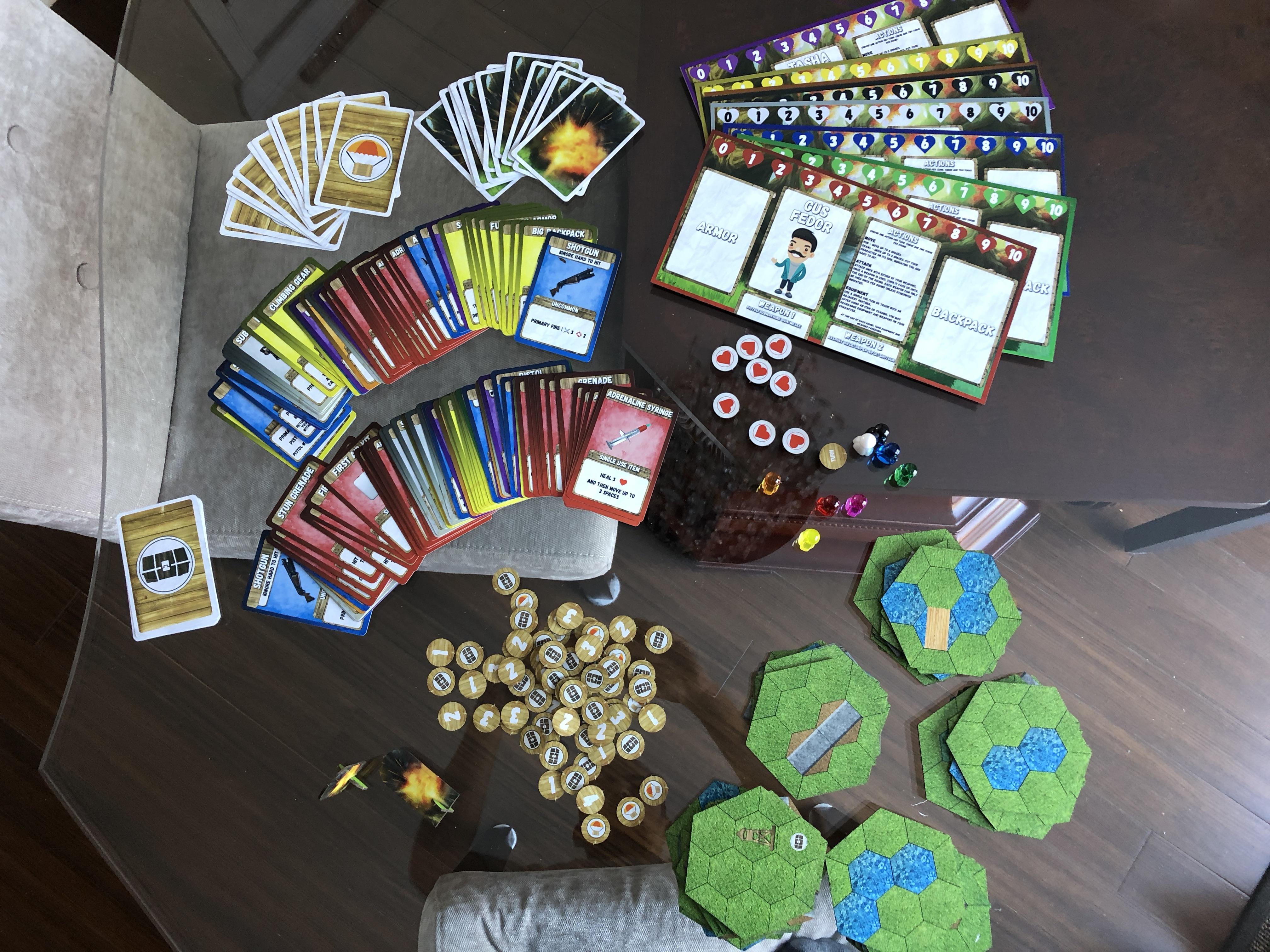 PUBG/Fortnite/Battle Royale inspired board game I just got the prototype in! boardgames