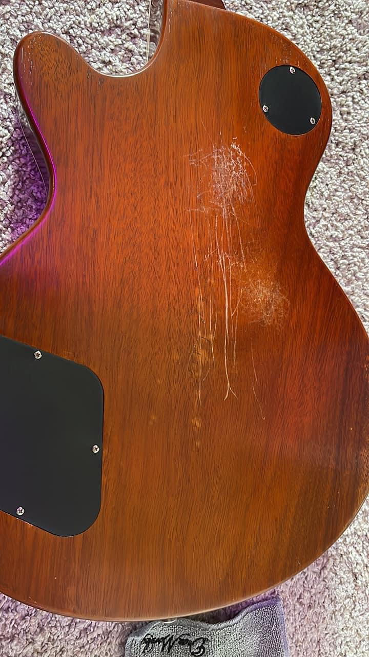 Best way to fill these scratches? Guitar is an Eastman sb59/v and I