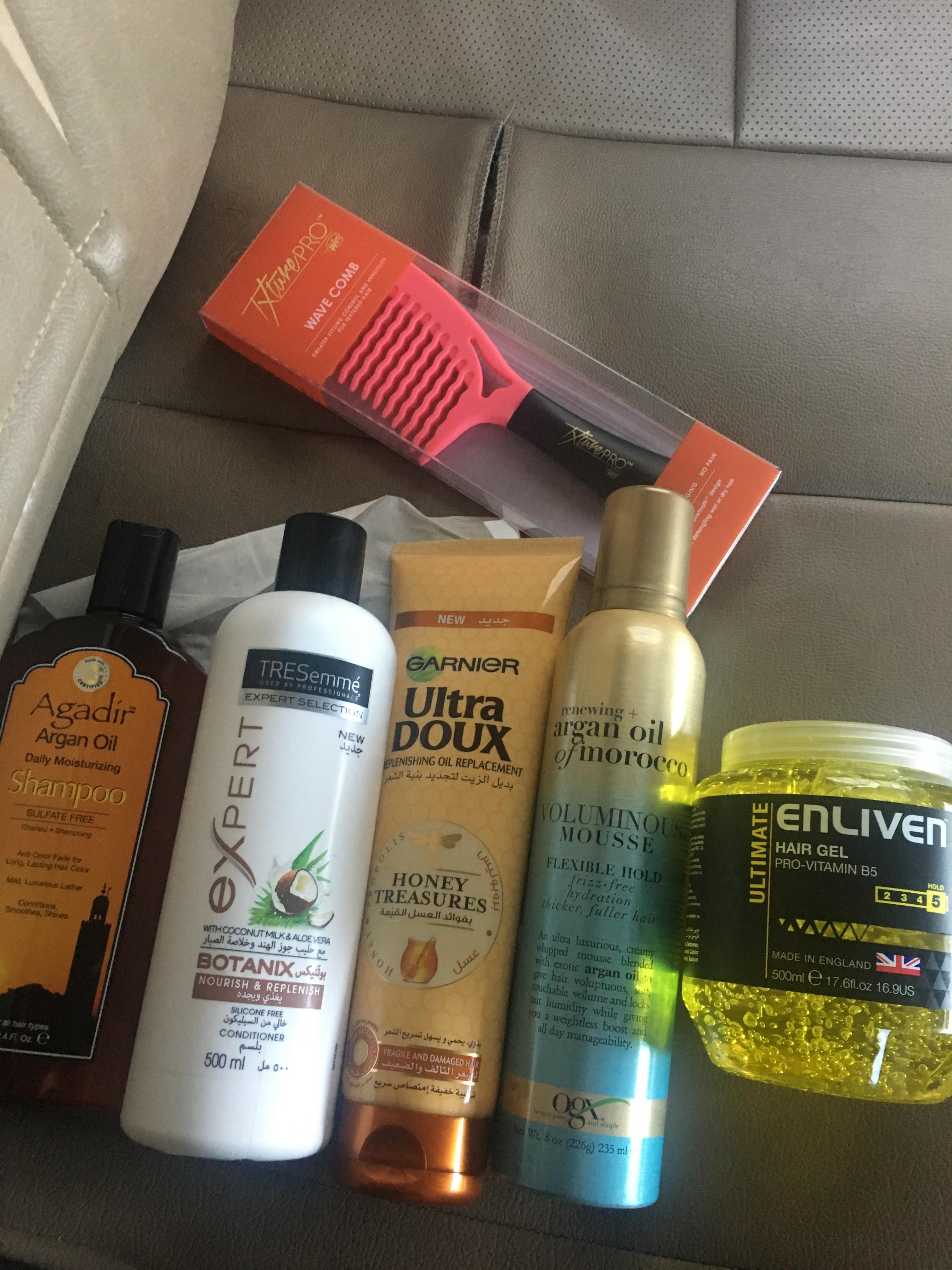 This is my haul for my first CG products. The mousse has a water