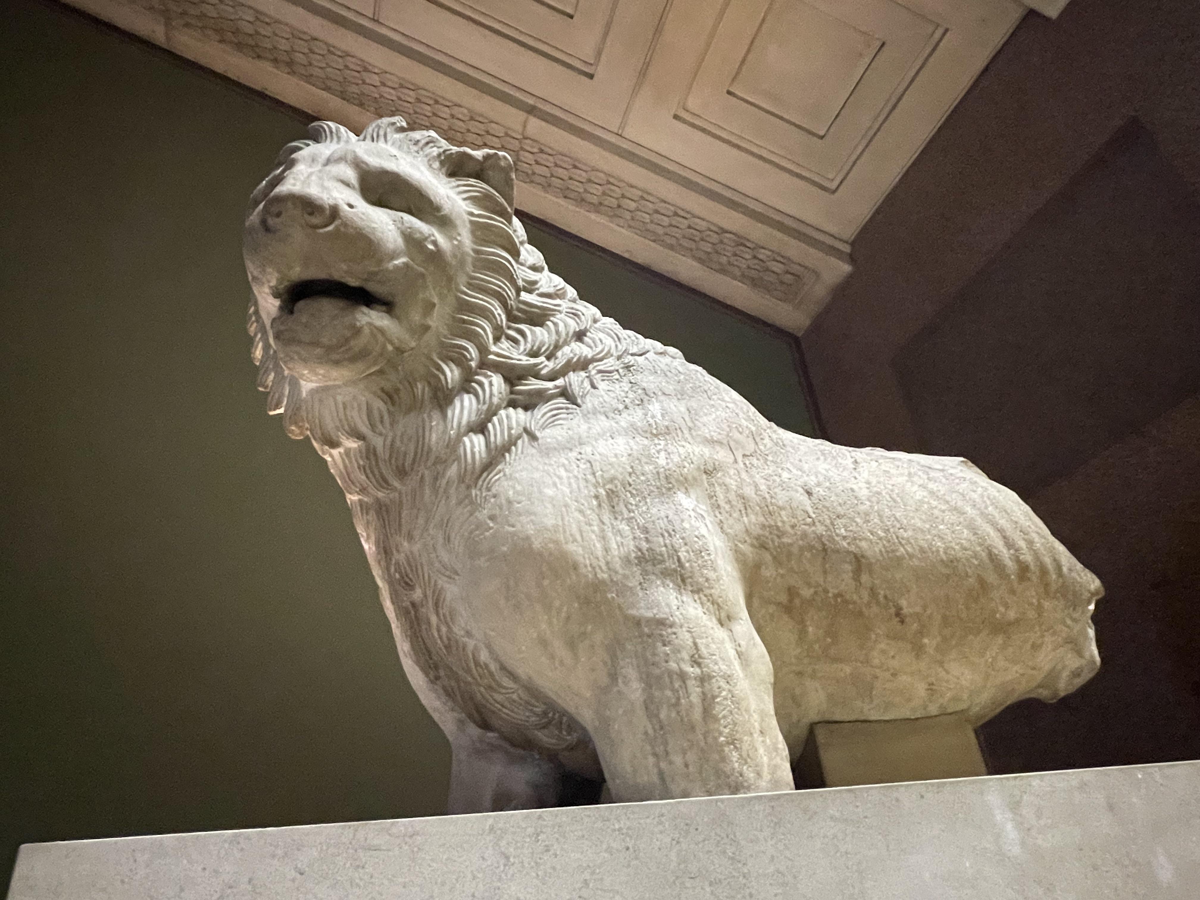 This marble lion (350 BC) was part of the Mausoleum at Halicarnassus