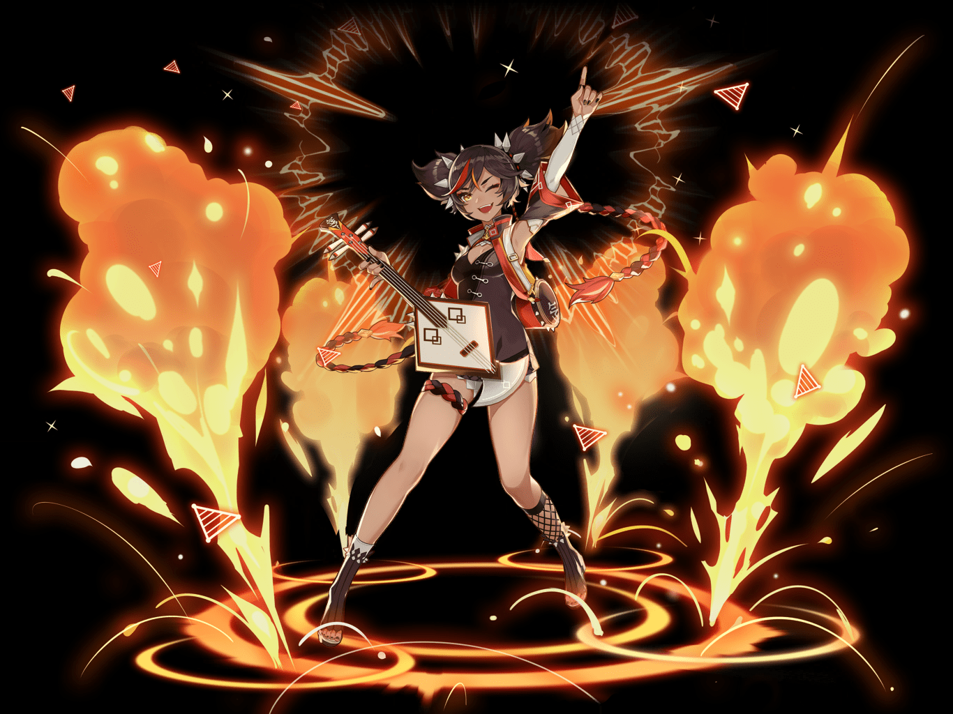 Xinyan from Genshin Impact. I absolutely love her design r