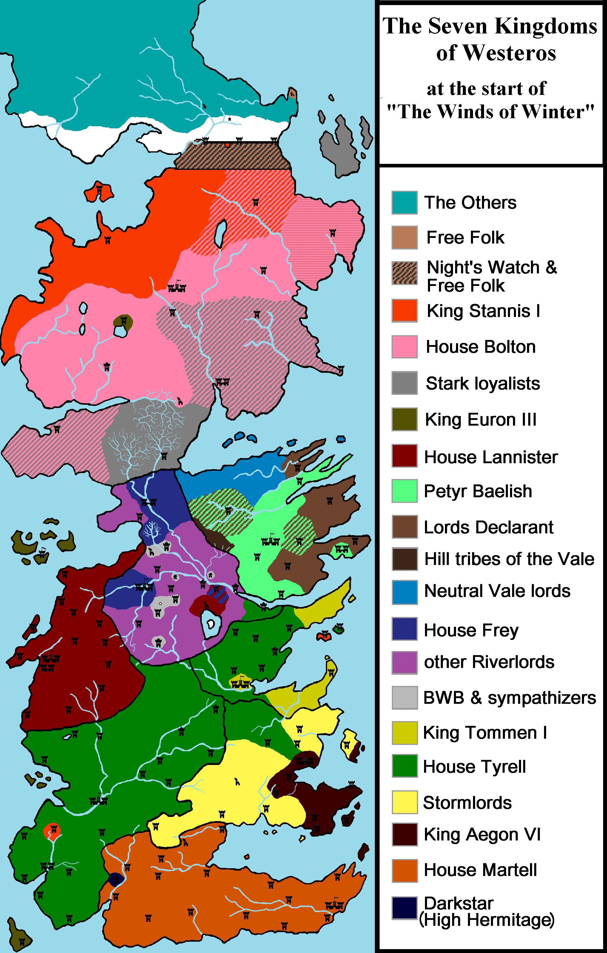 Map of Westeros at the start of TWOW (Spoilers TWOW) r/pureasoiaf