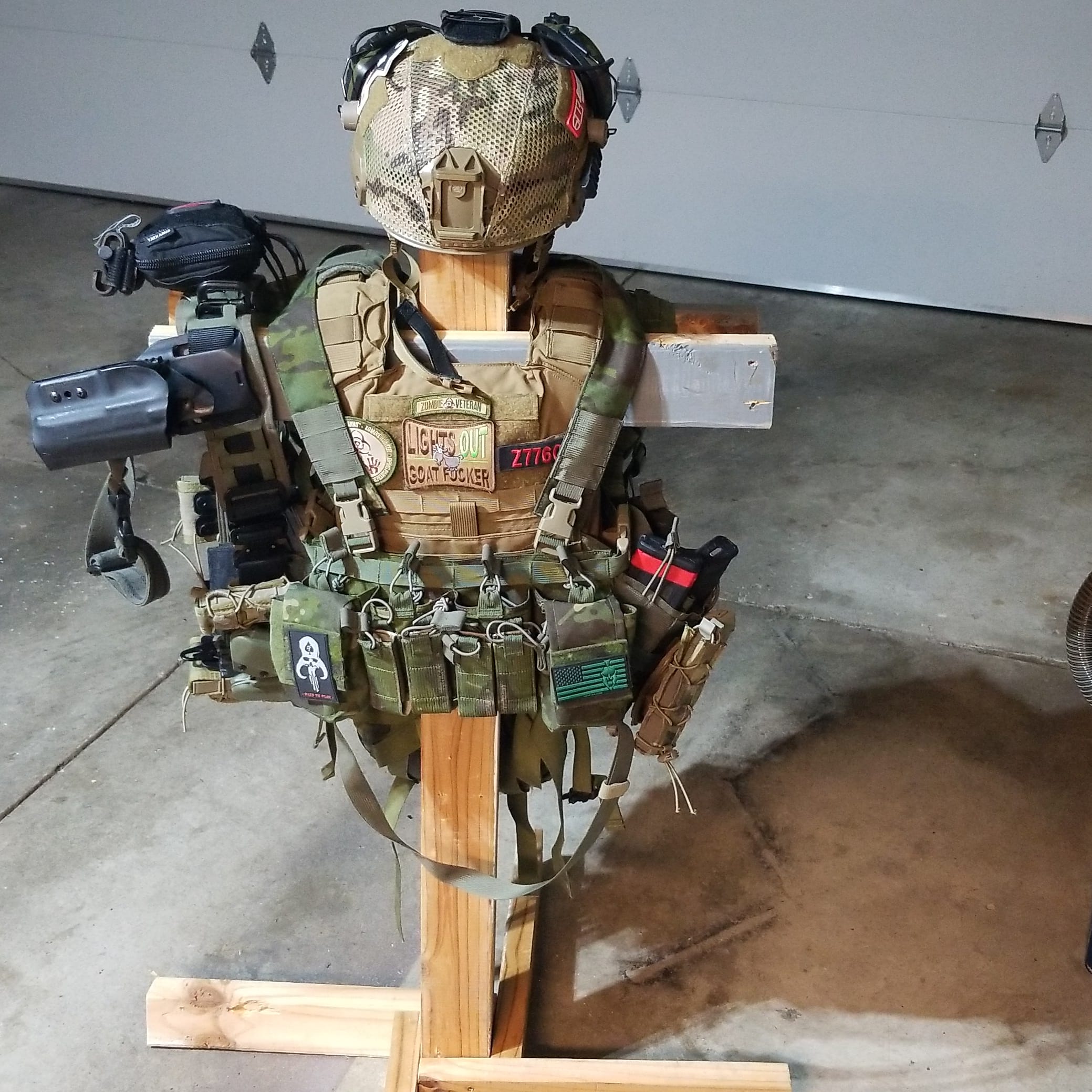 Gear stand out of leftover 2x4's r/tacticalgear