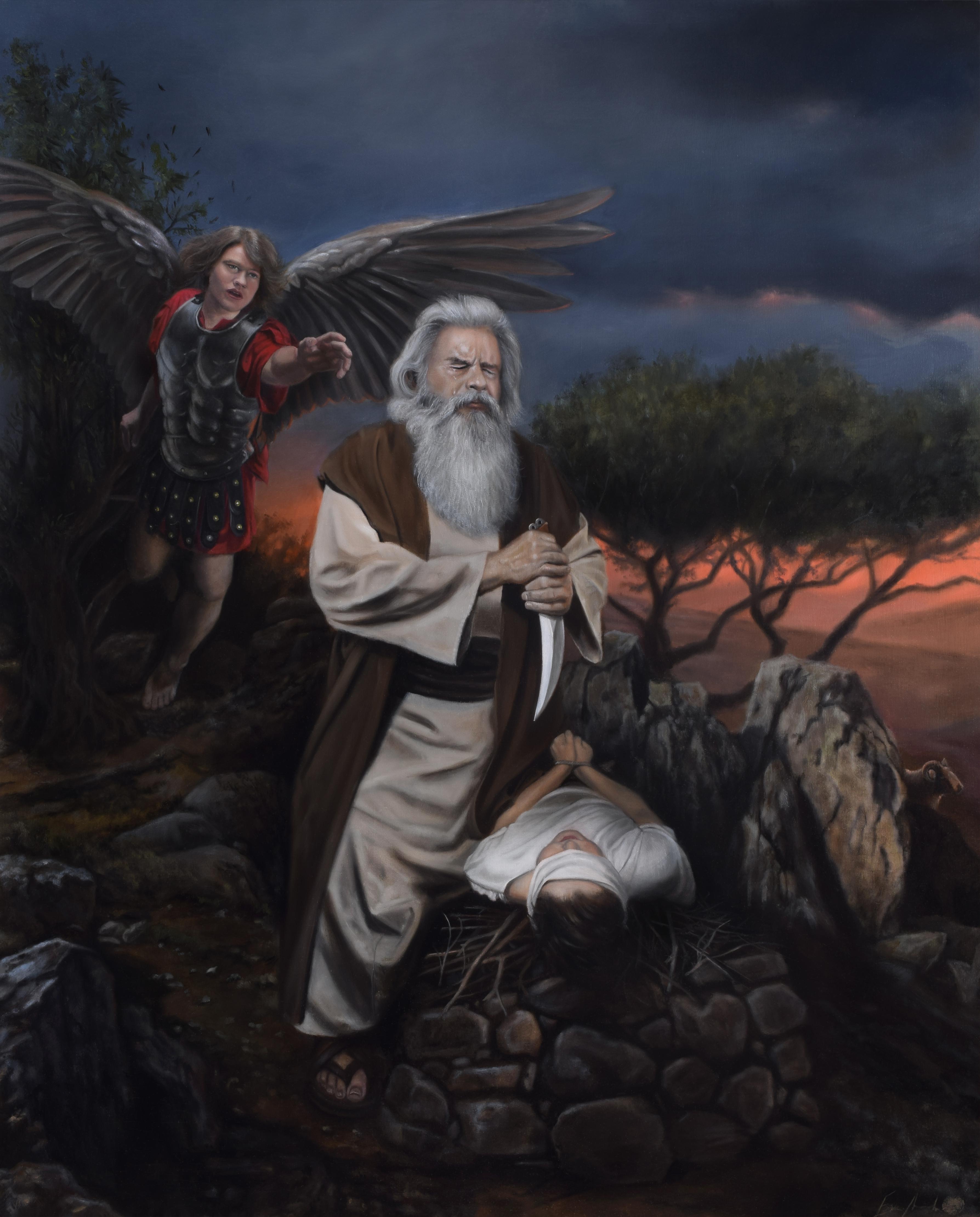 FINISHED! My painting of "The Sacrifice of Isaac" oil on panel 24 x 30