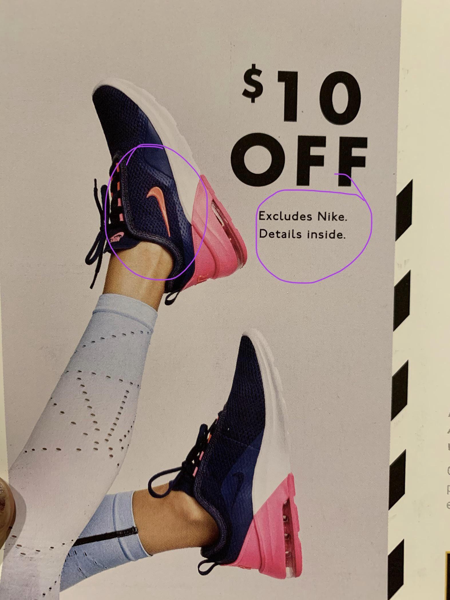 A Nike shoe sale that excludes Nike r/assholedesign