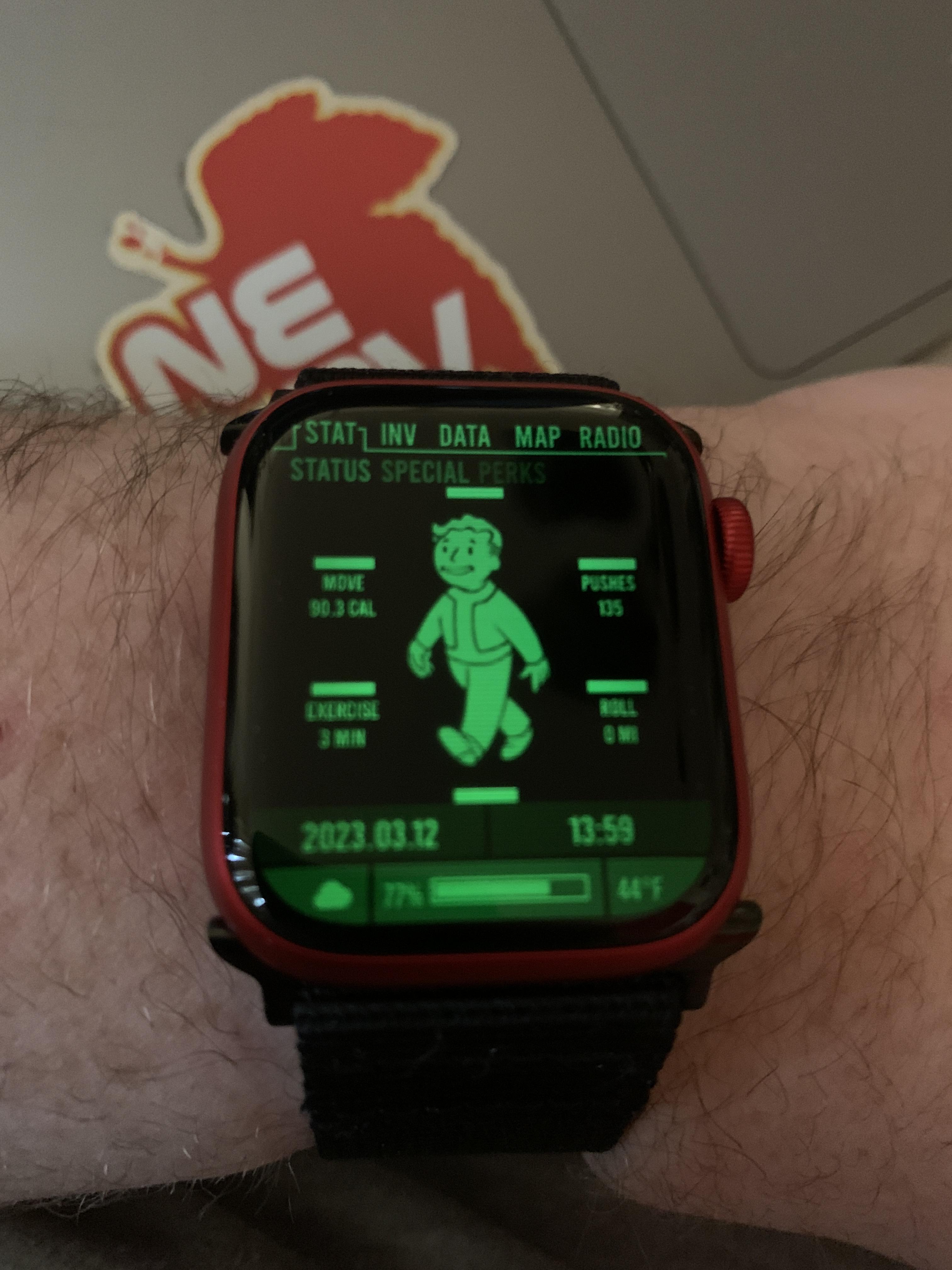 I edited Nekomichi's excellent PipBoy watch face to be usable for