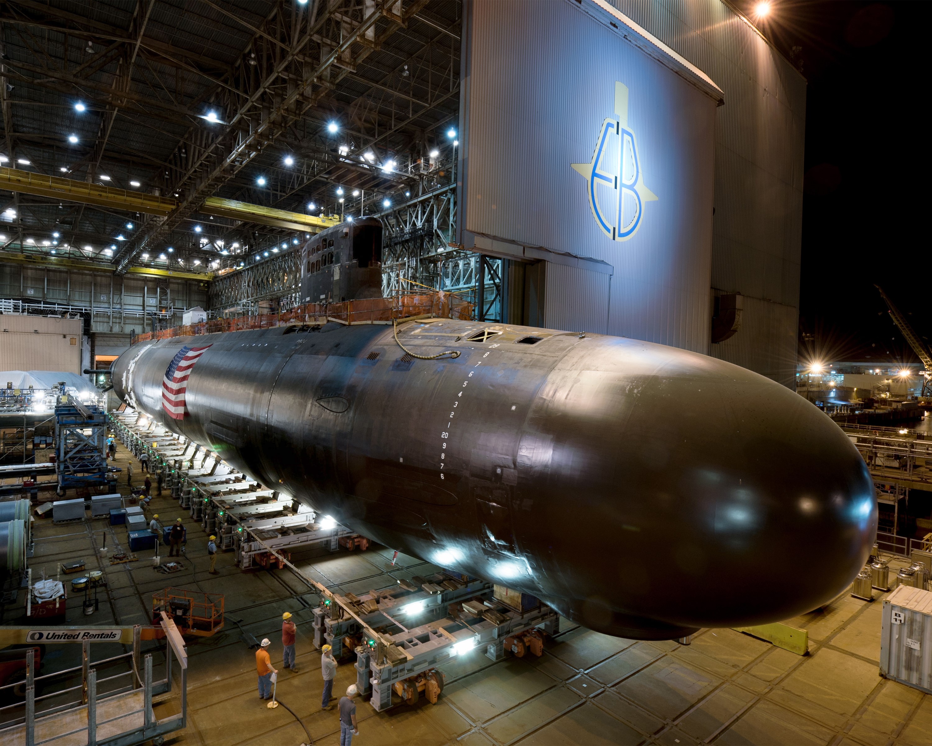 [3000 x 2400] Rollout of Virginia class SSN from the General Dynamics