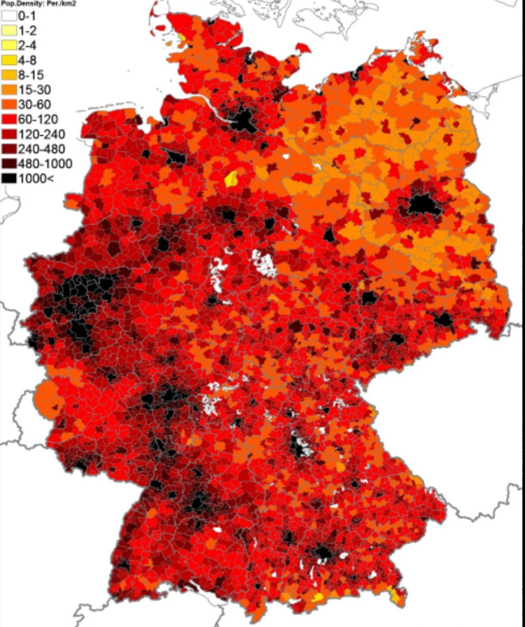 Population Map Germany r/MapPorn