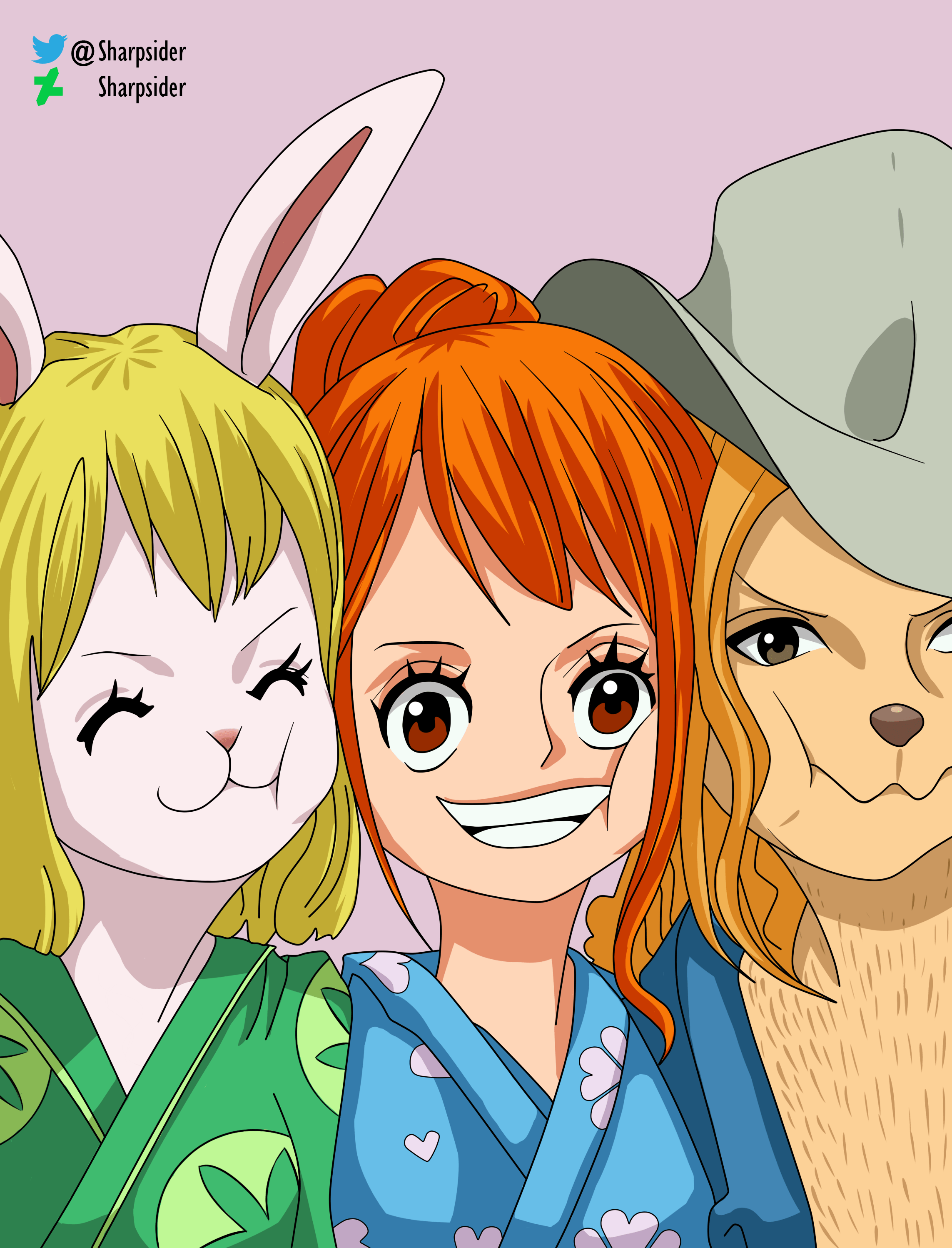 [OC] [Colouring] Nami, Carrot and Wanda from Chapter 958 r/OnePiece