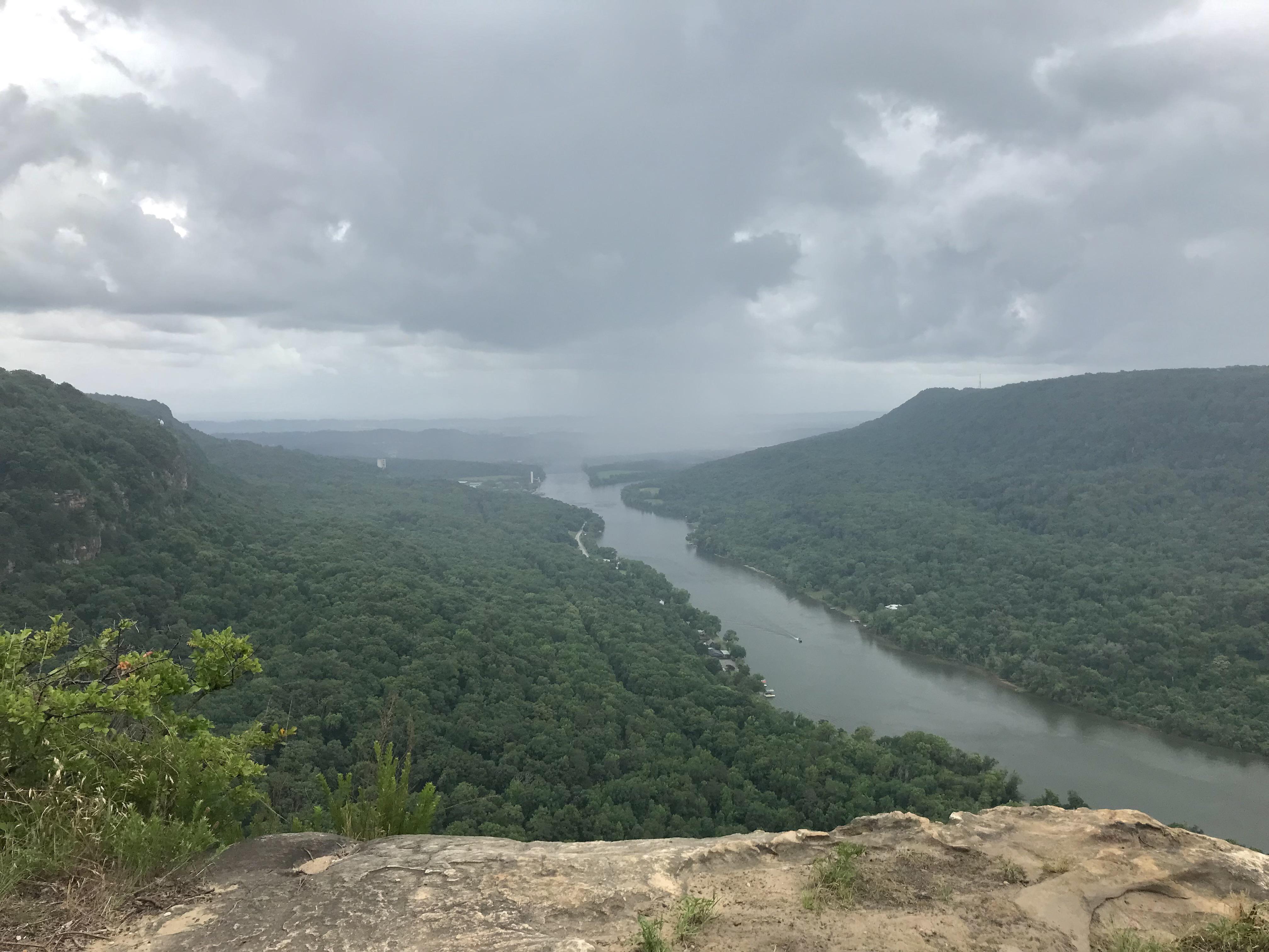 My buddy and I watched the rain roll through Chattanooga from Edwards