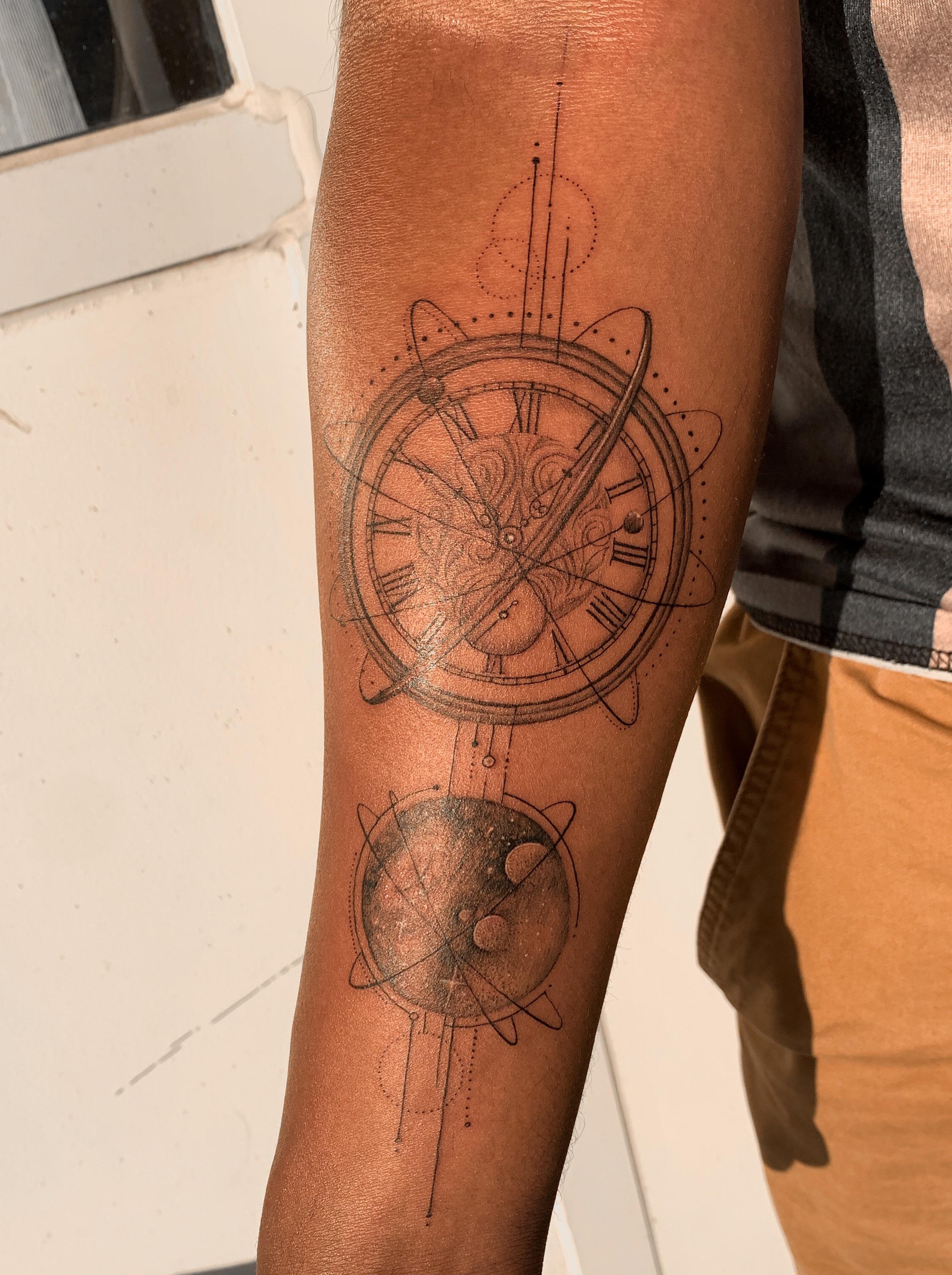 Space time done by Ami Dave at Playhouse Tattoo Studio at Mississauga