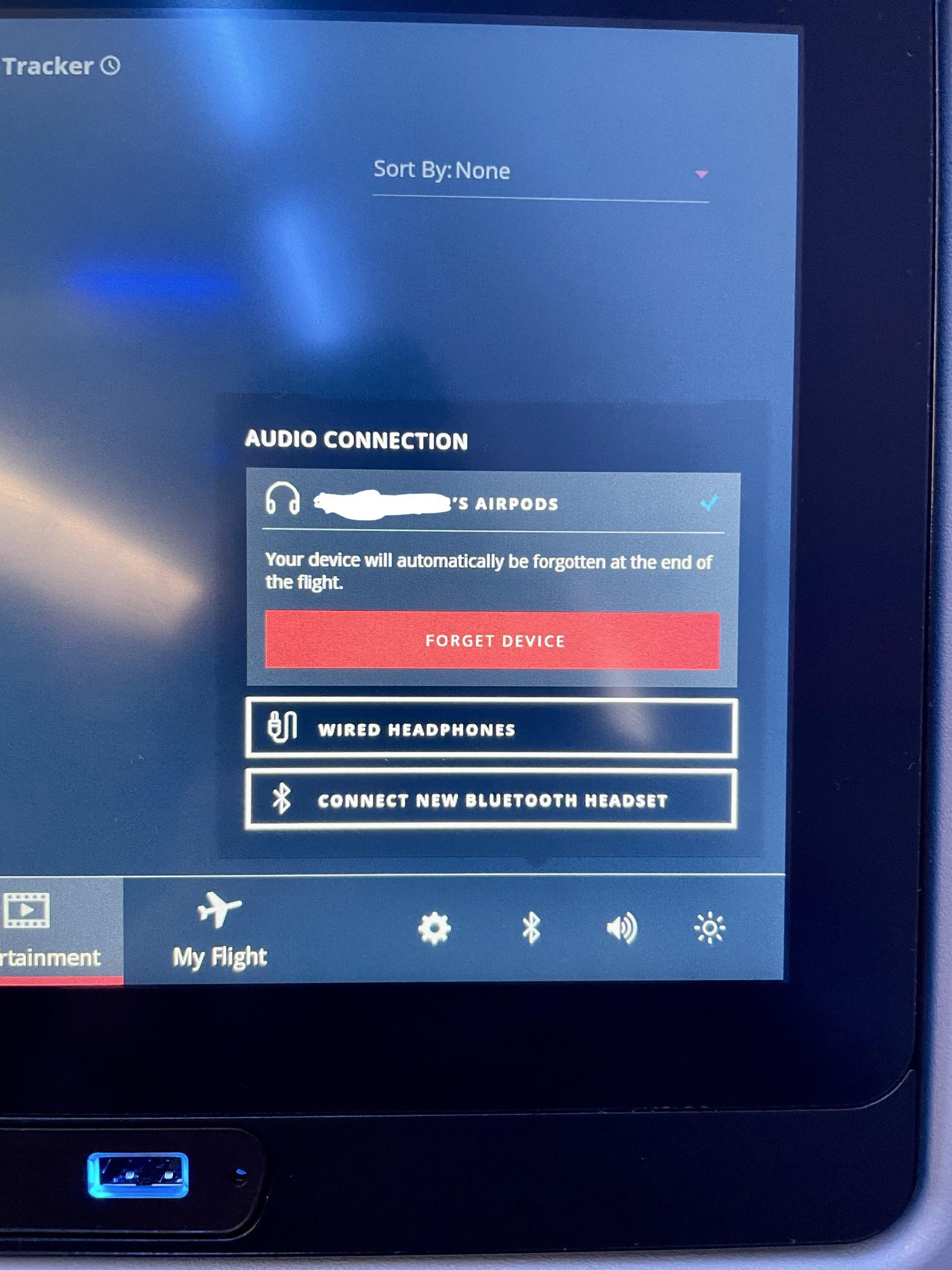 My Delta flight was experimenting with allowing bluetooth connections
