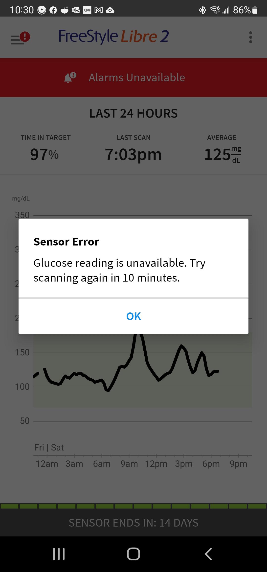 Failed Sensor? 90 minutes after installing Libre 2. Getting this