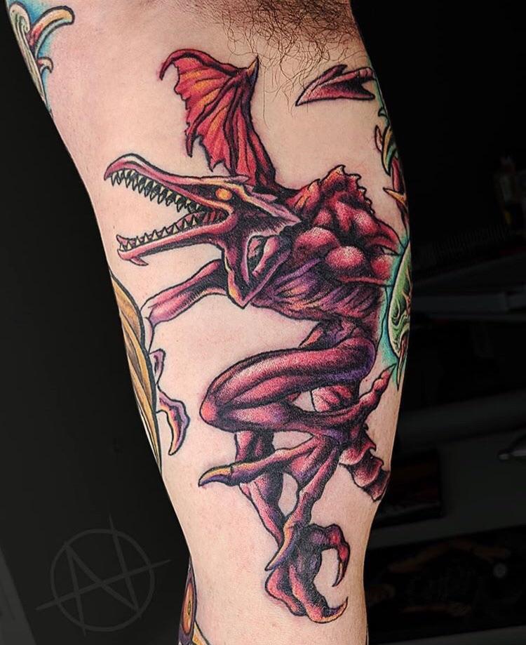 My tattoo finished just in time for my favourite villain to finally be