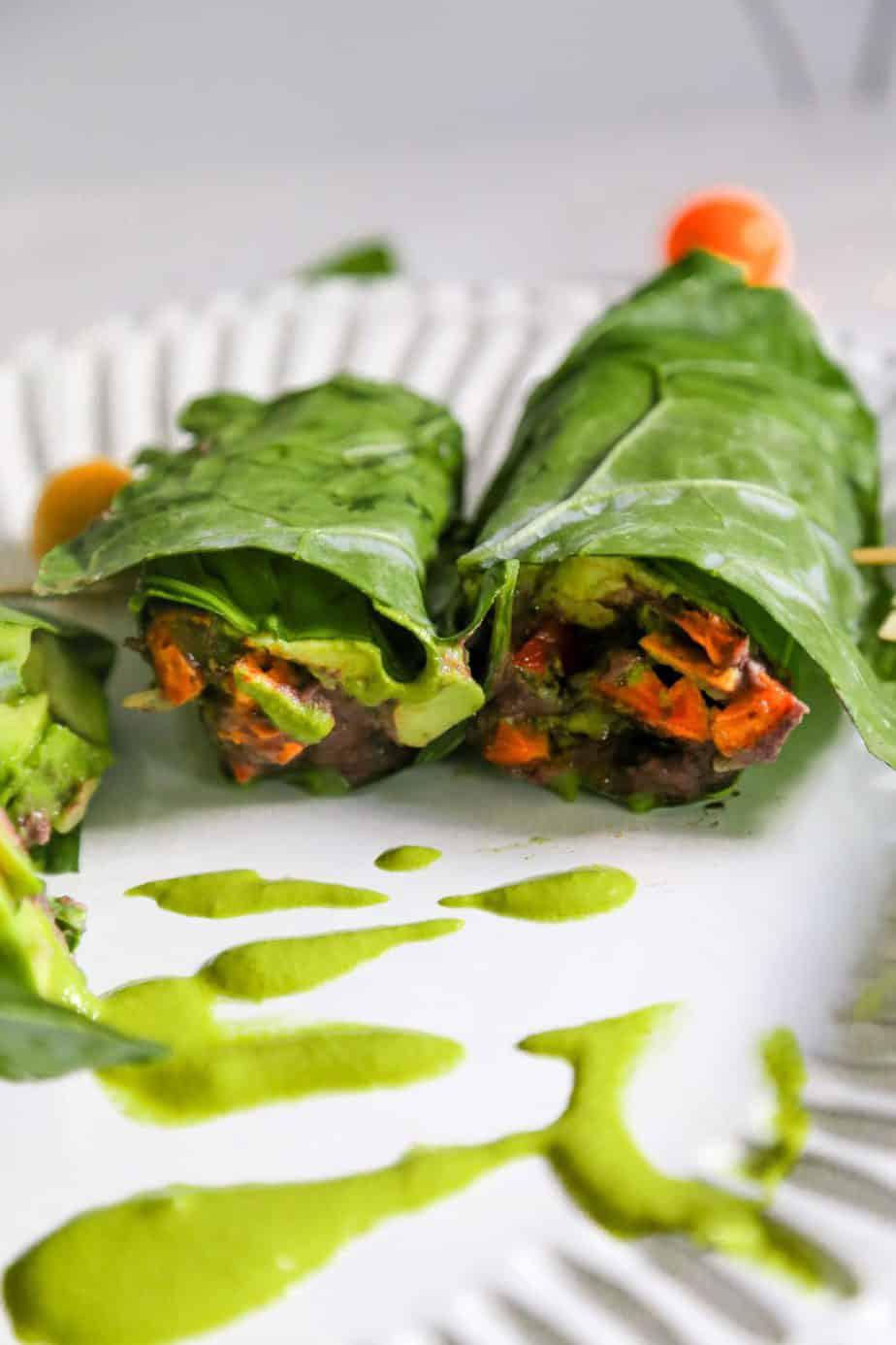 Mexican Collard Green Wraps r/veganrecipes