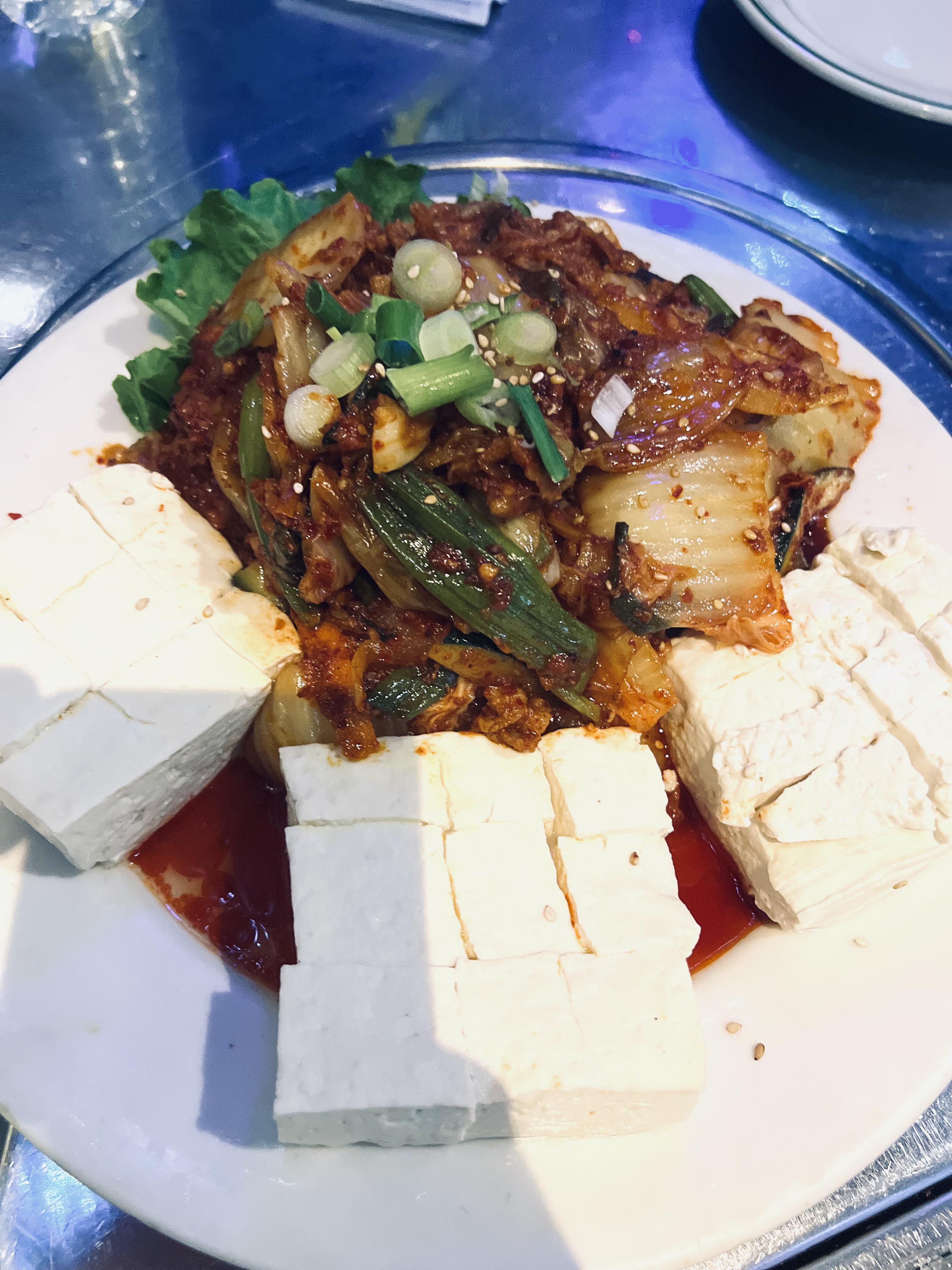 Pork and kimchi stirfry with boiled tofu r/KoreanFood
