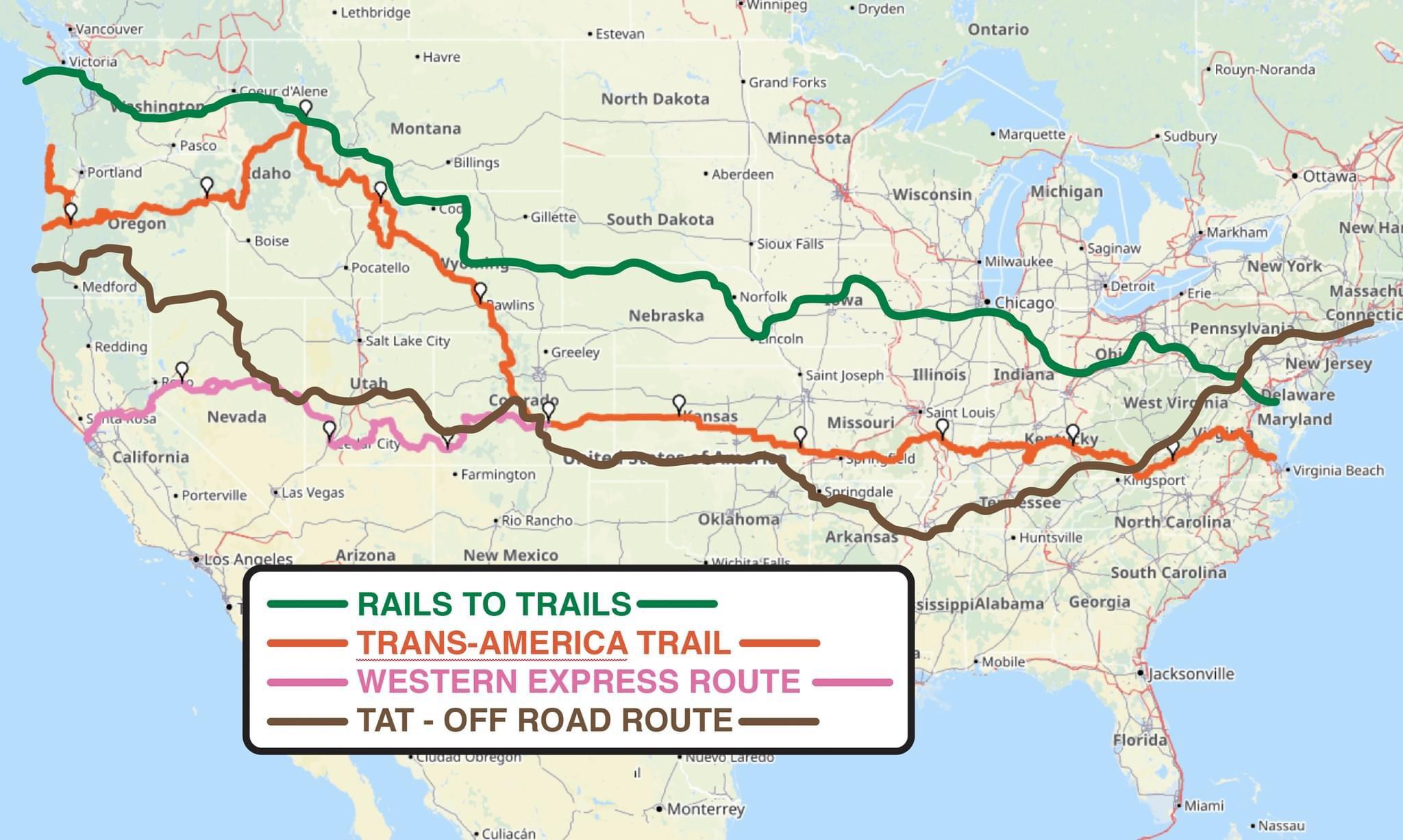 4 great cross country trails through the US r/bicycletouring