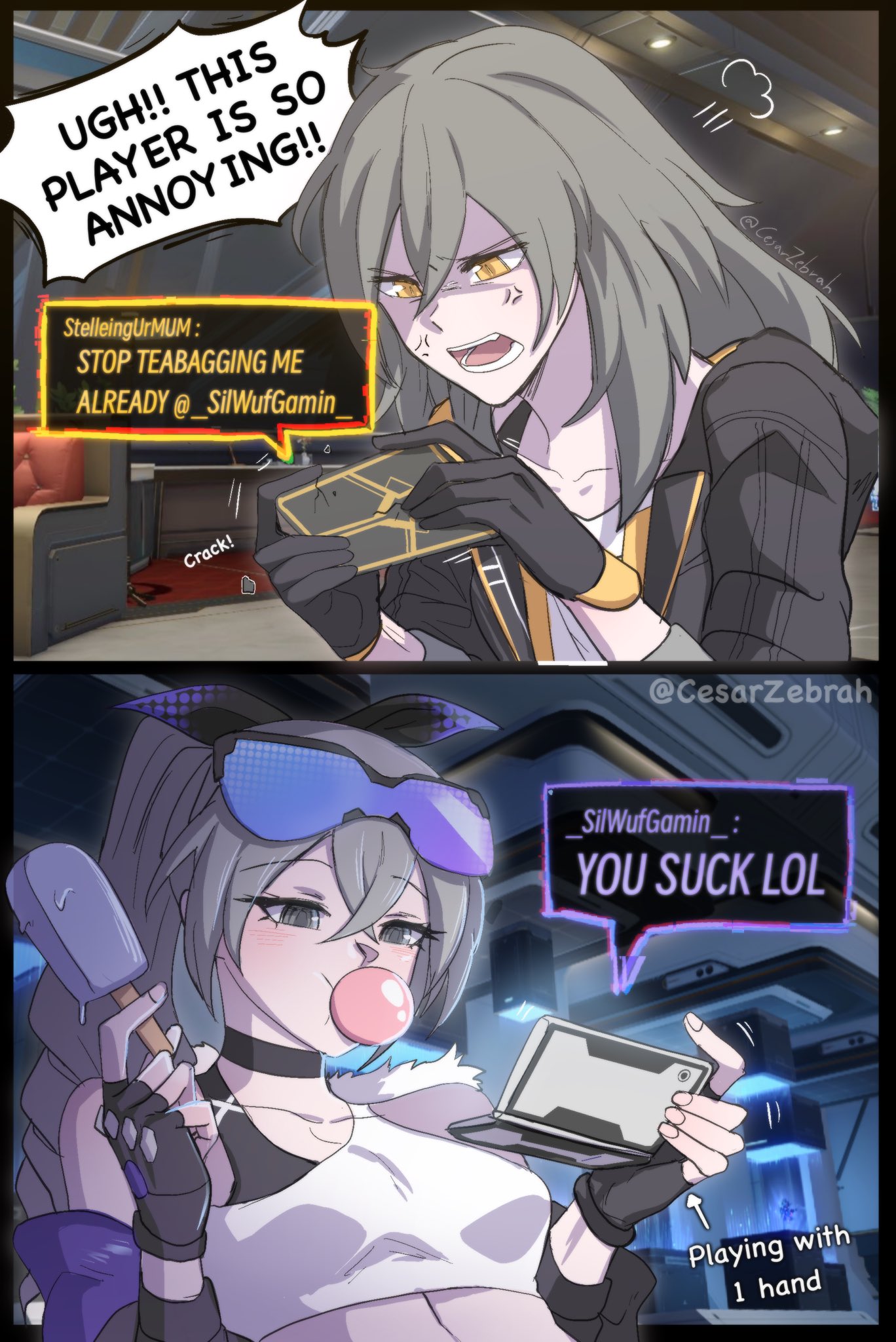 Playing against Silver Wolf be like (@CesarZebrah) : HonkaiStarRail