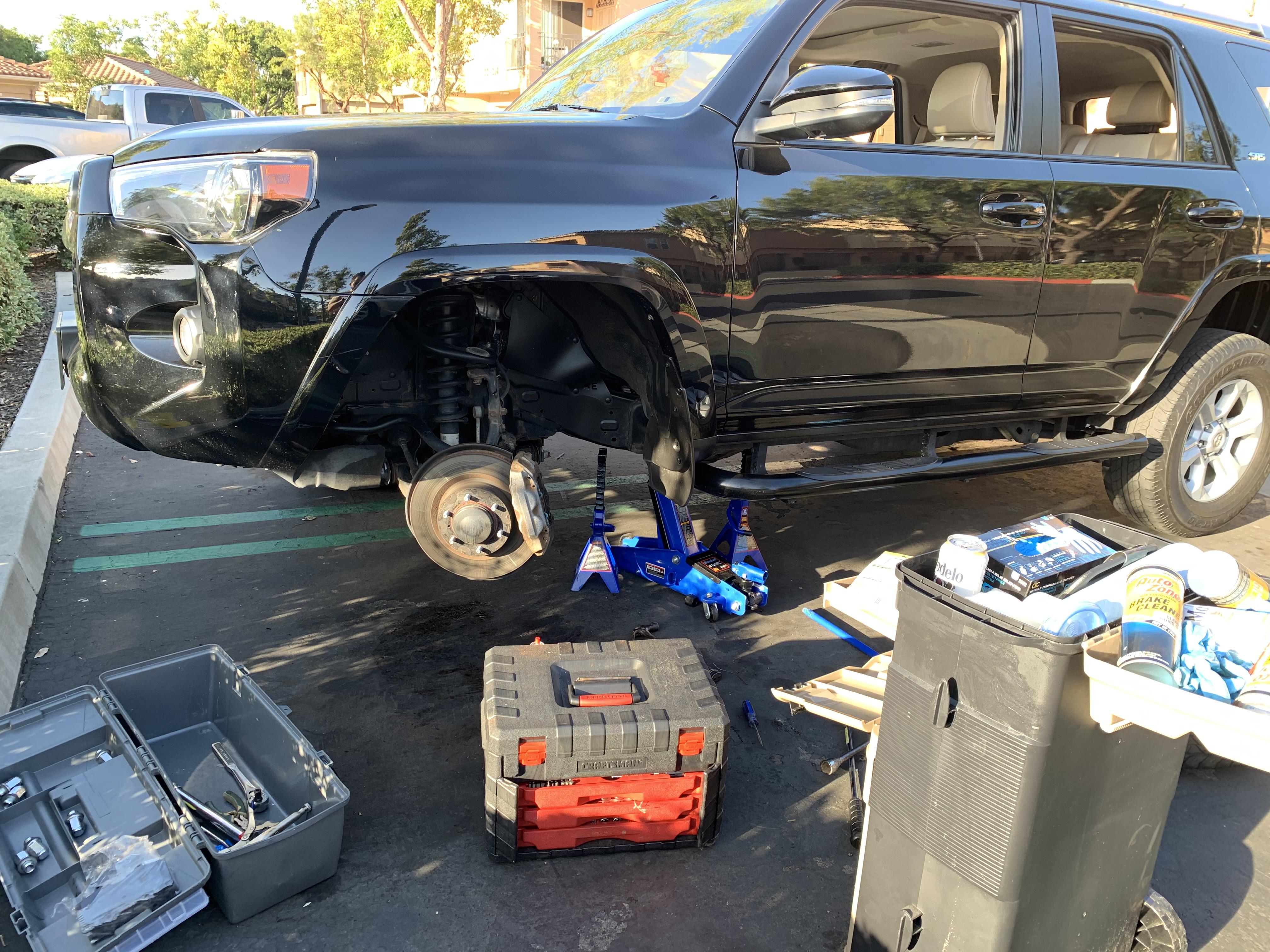 First brake job since I got her. Very simple and straightforward, rust