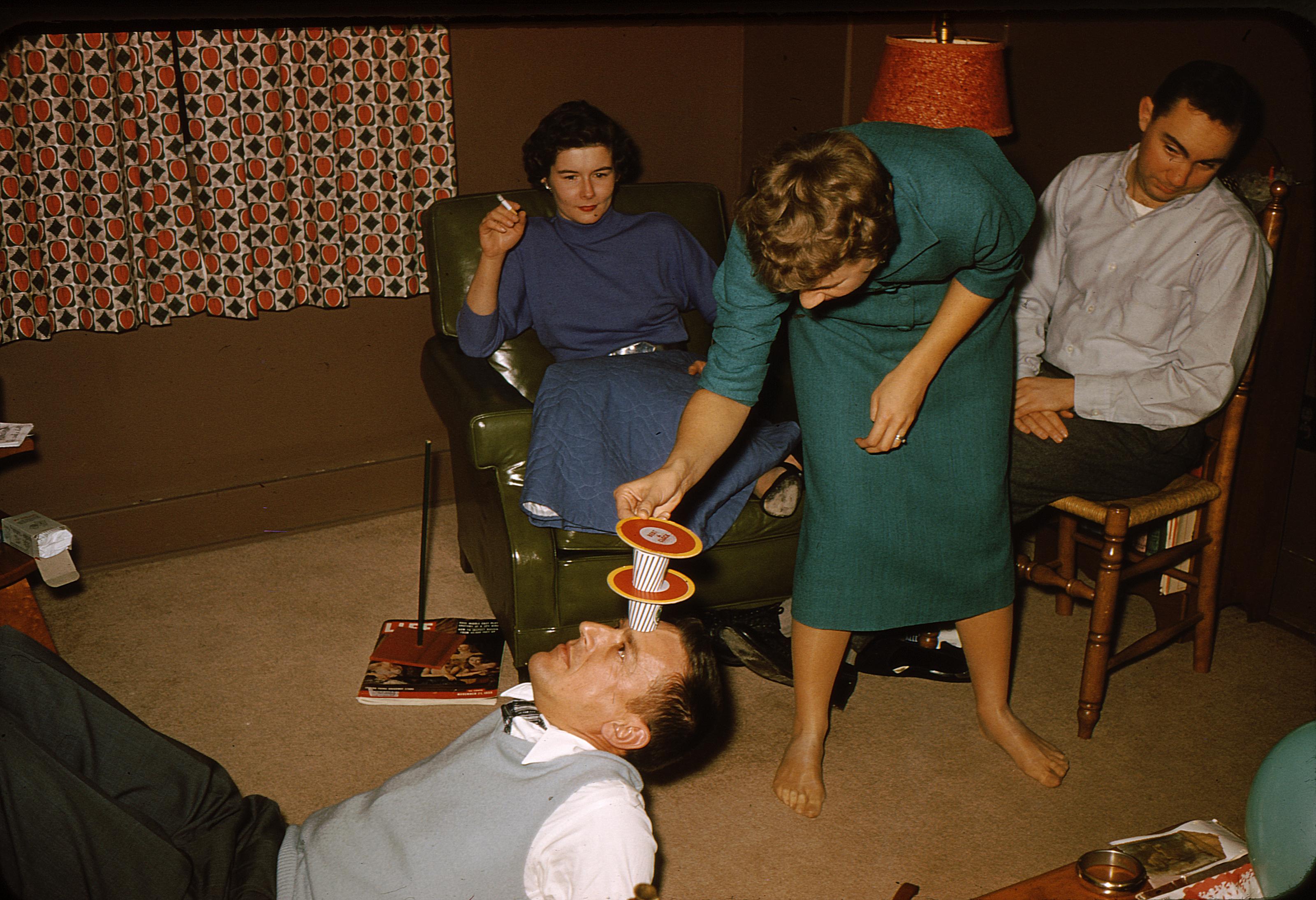 1955 NYE party games at my grandparents' house [Found Film] scanned