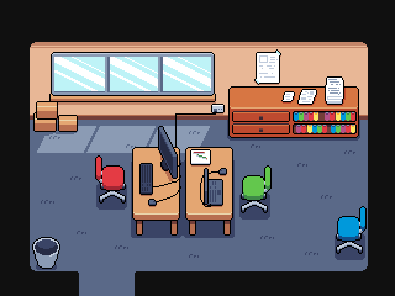 Topdown office r/PixelArt