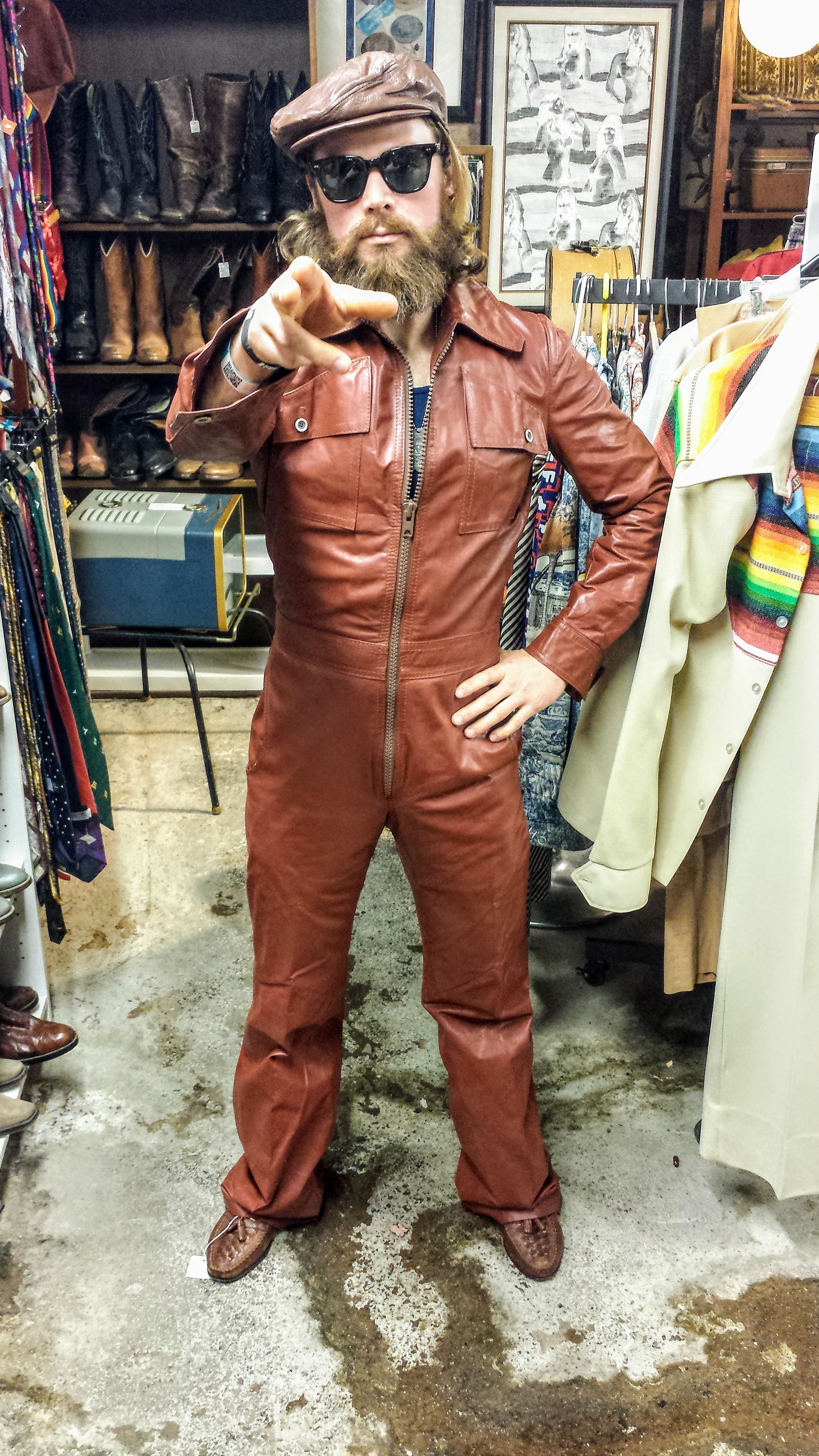 Awesome leather jumpsuit! r/ThriftStoreHauls