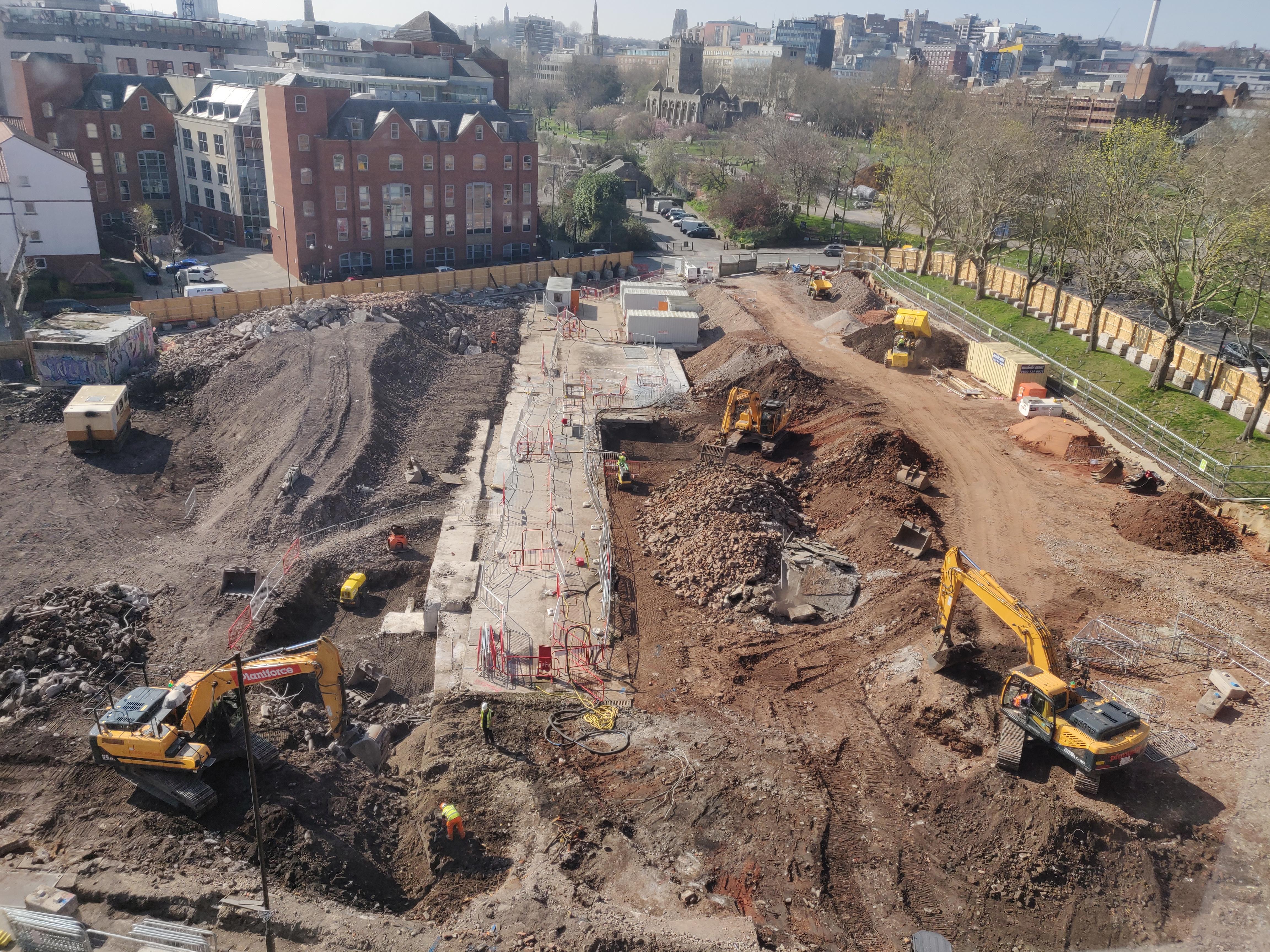 Outlook onto the Castle Park View development today r/bristol