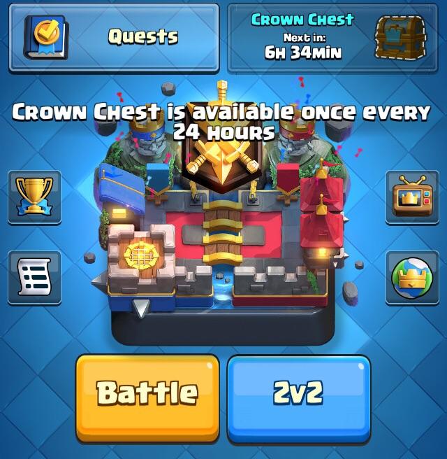 [IDEA] Change the crown chest to be available every 23 hours, so that