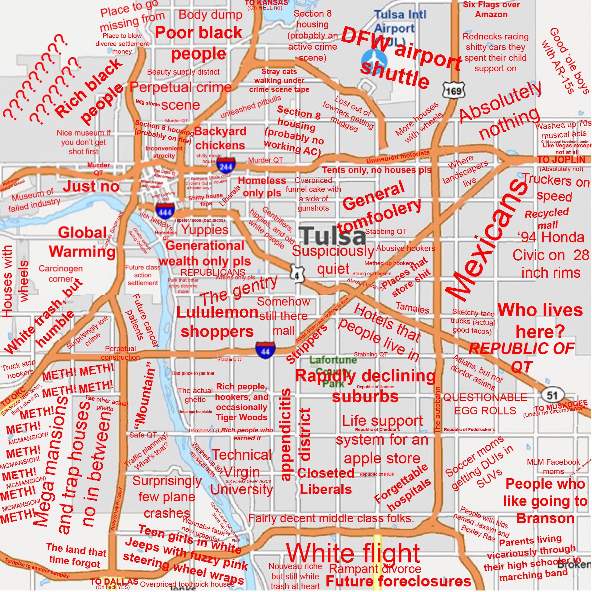 I’ve never been able to find one of these for Tulsa, so I decided to