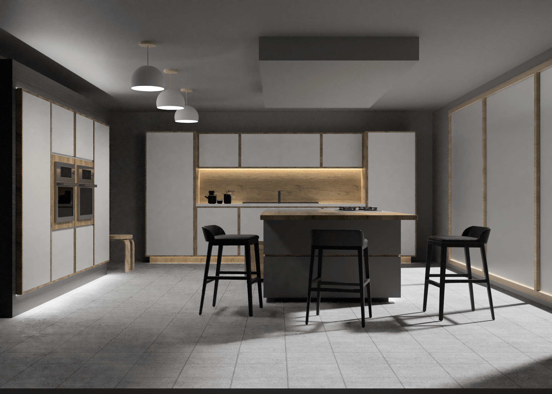 Work in progress kitchen, modelled and rendered on Fusion 360. r
