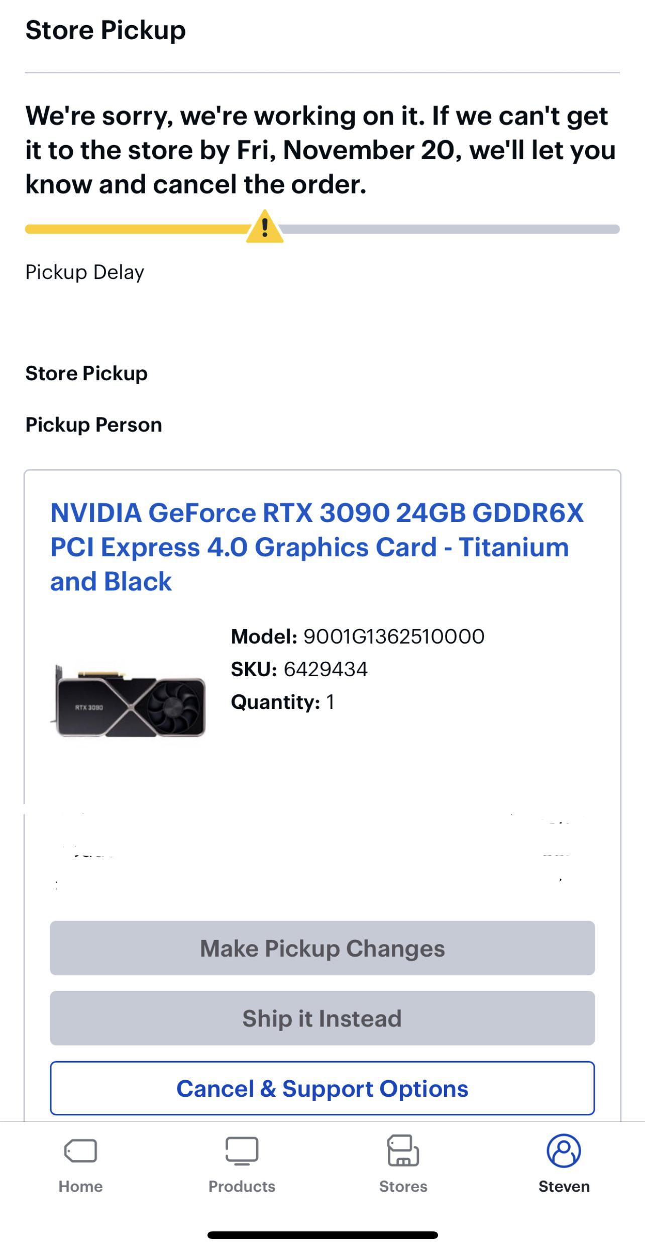 Anyone have this issue with their Best Buy orders? All they can tell me