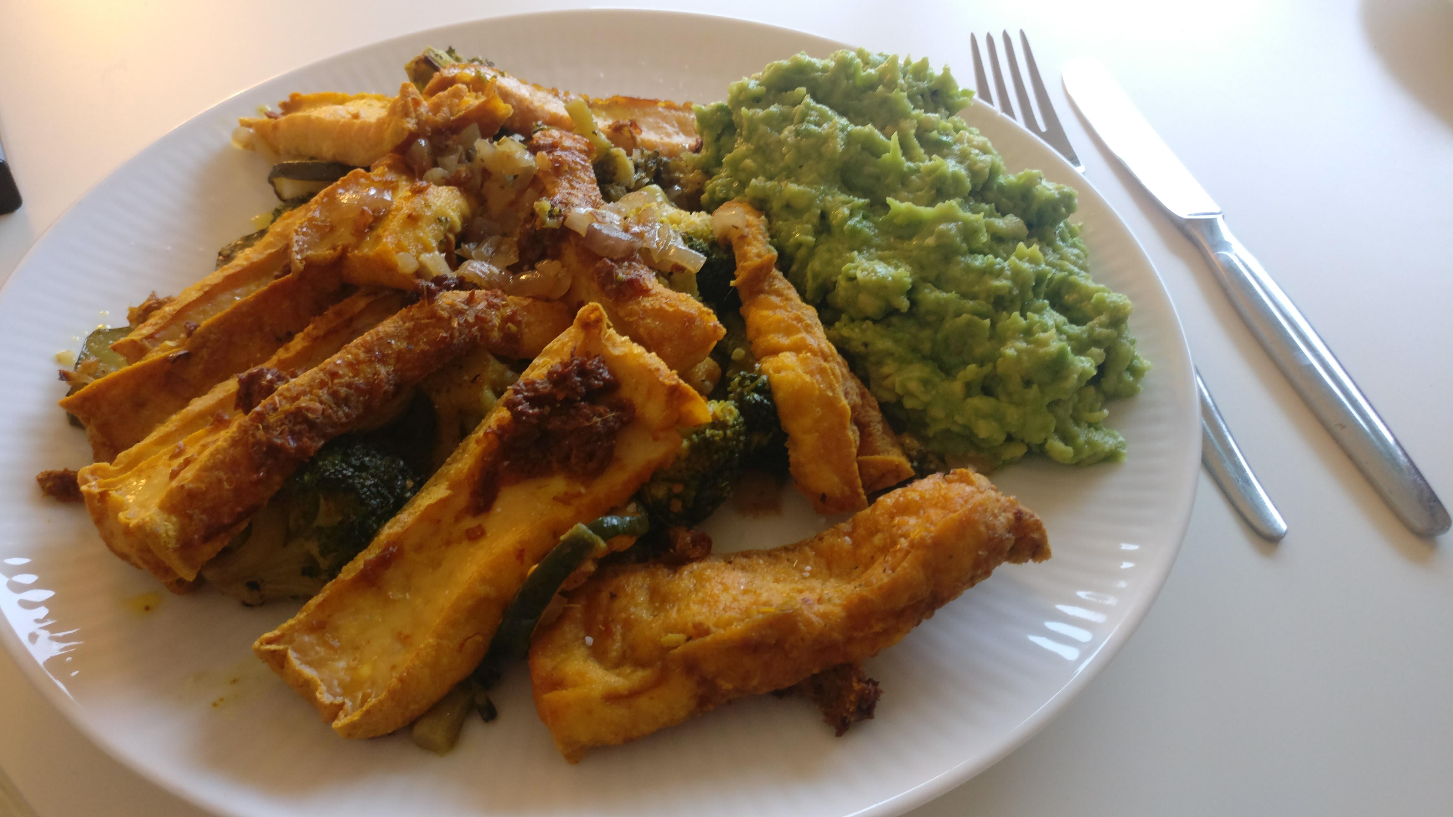 Final meal of my 6 day, OMAD high protein vegan keto challenge. Baked