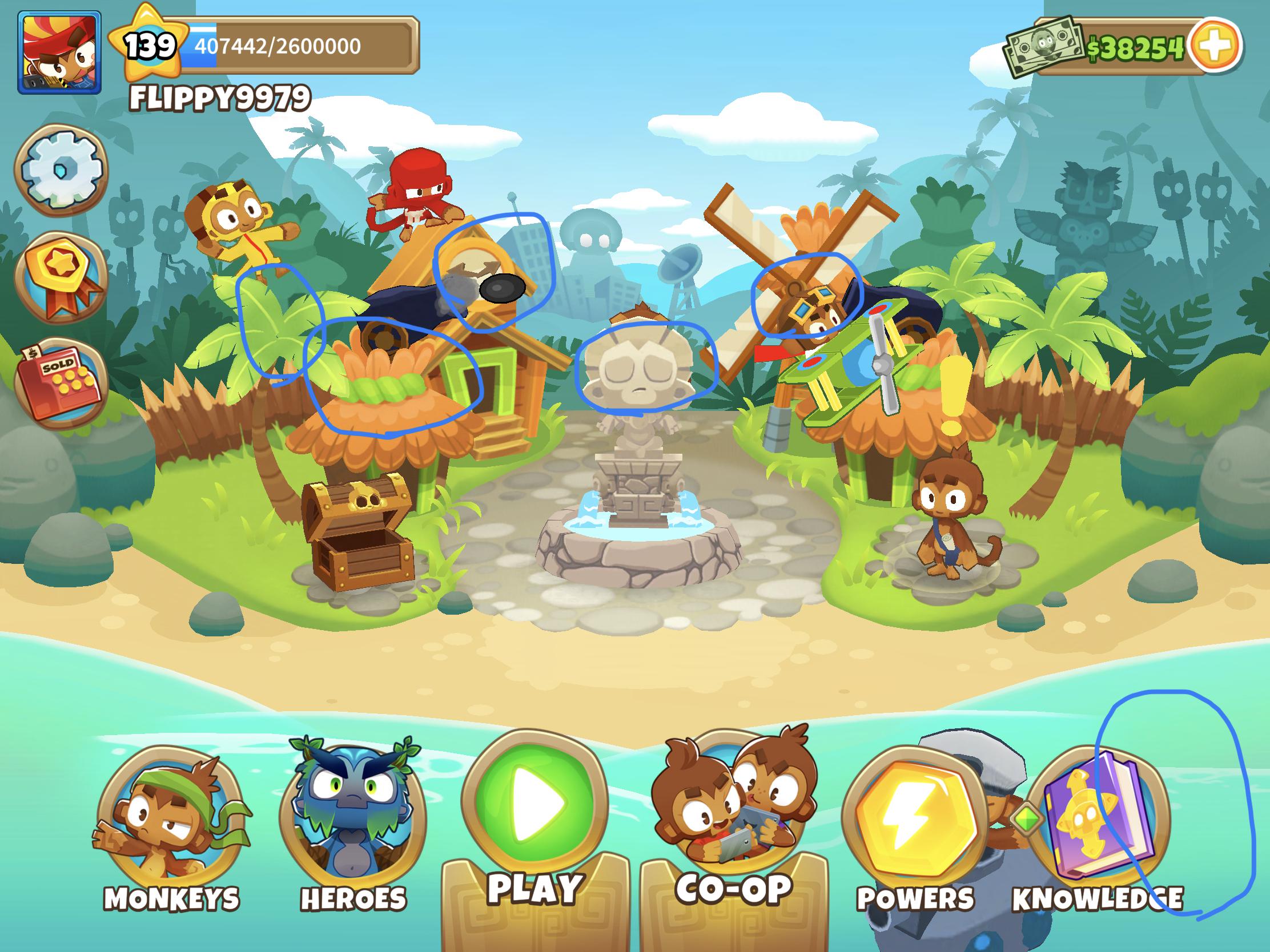 All easter egg spots on main screen r/btd6