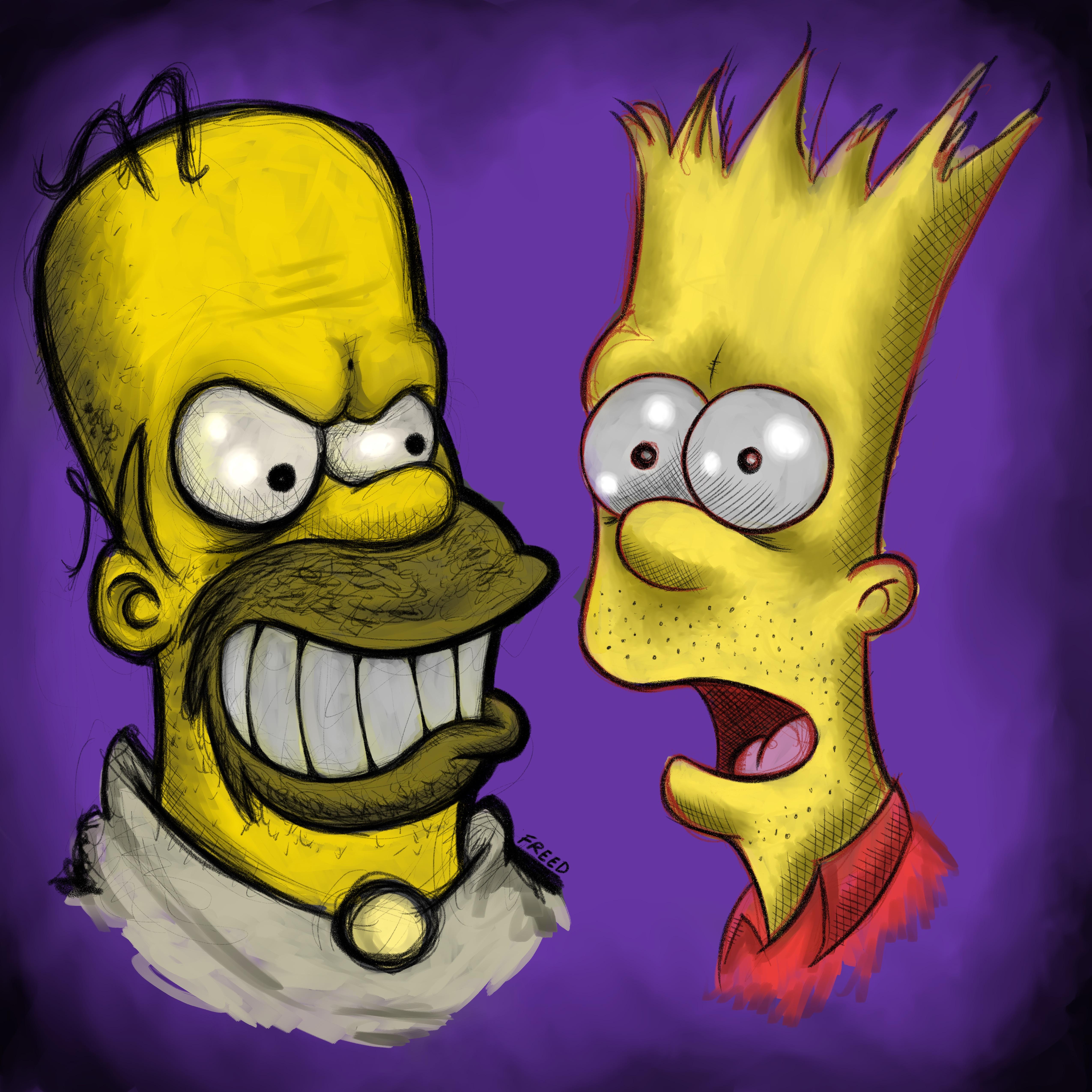 Fan art I made of Homer and Bart Simpson Callcentertv r/fanart