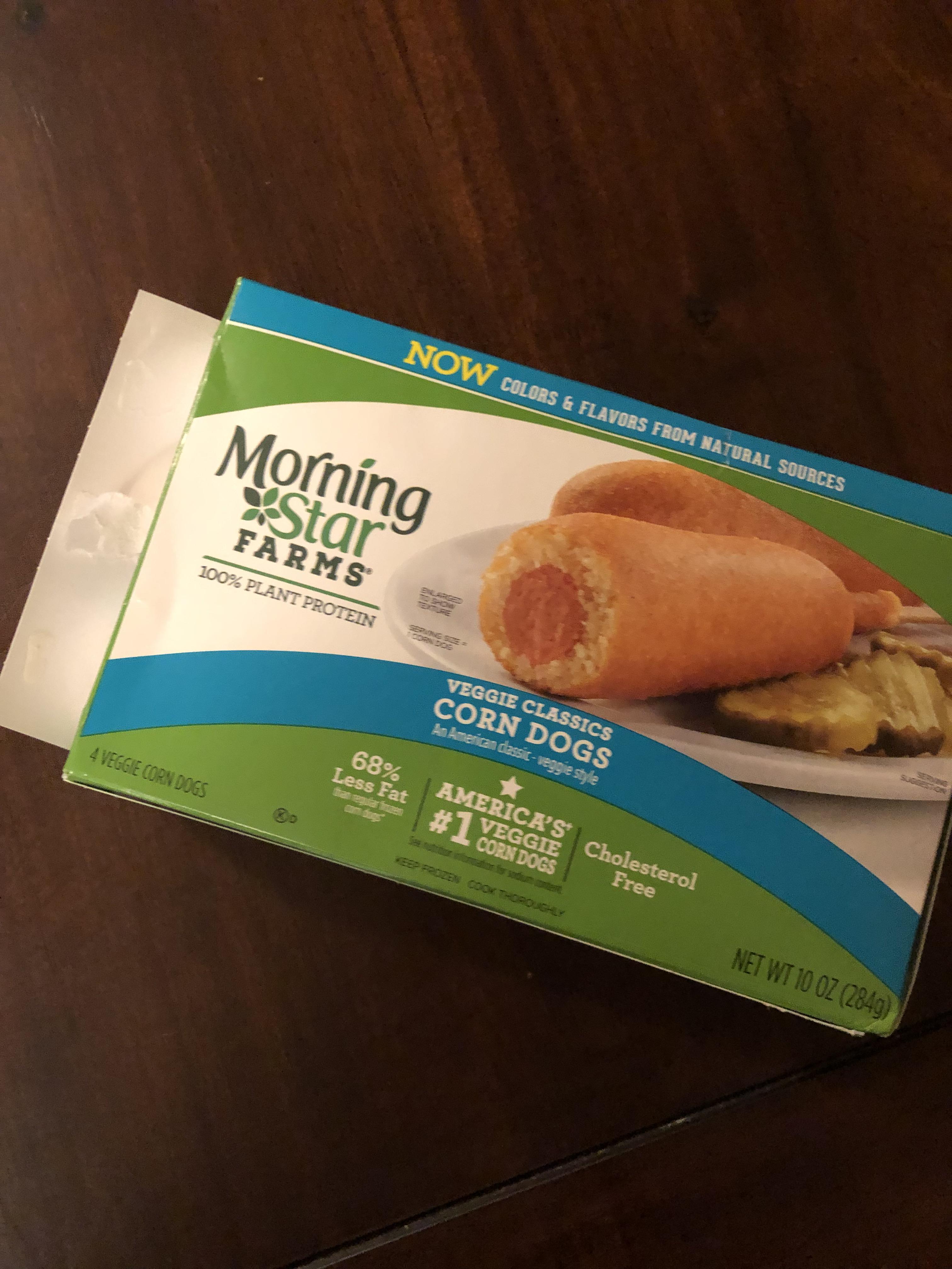 Morning Star corn dogs are vegan now and you can get a 4 pack at Walmart for 3.67 r/vegan