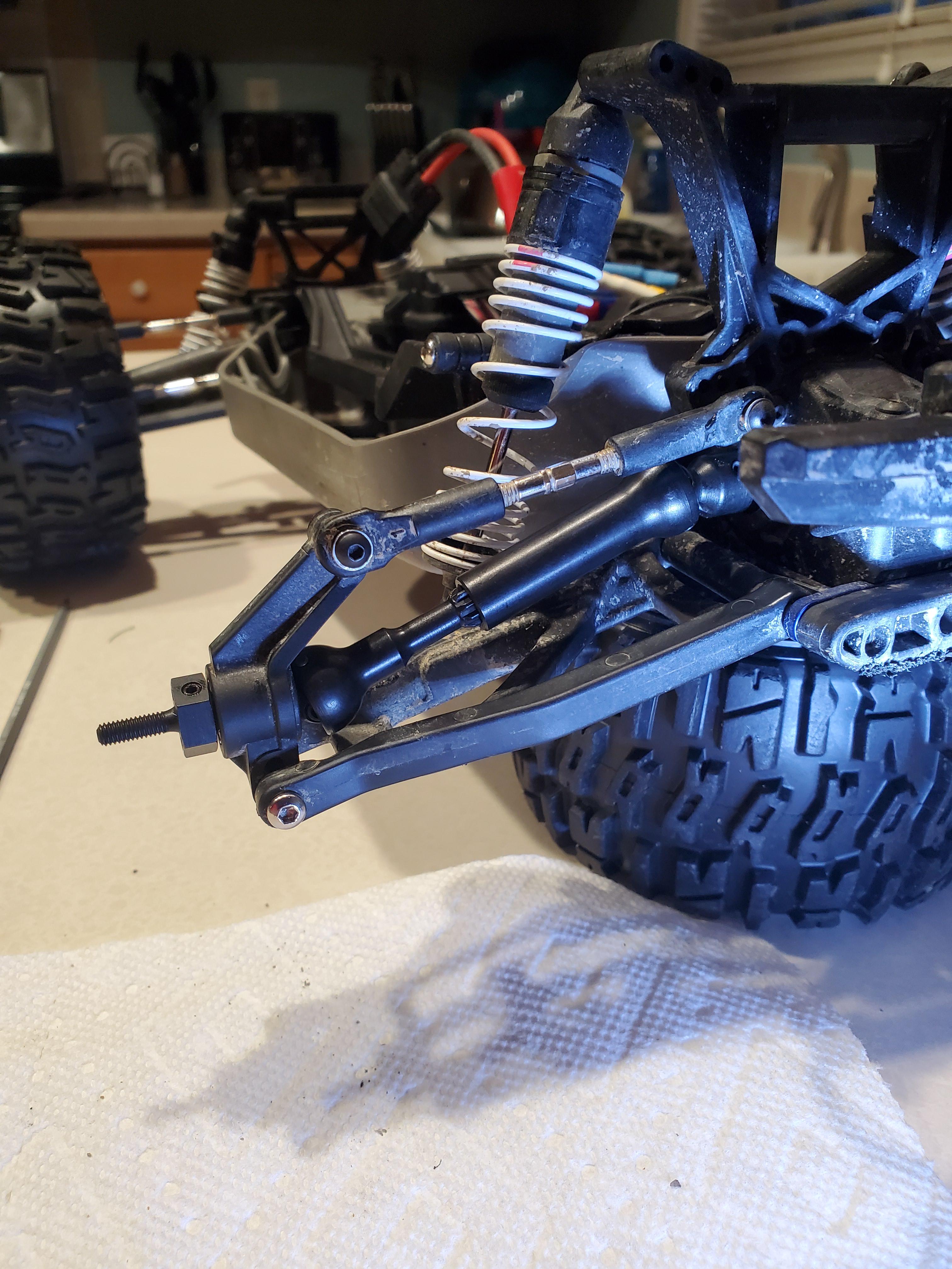 Rustler 4x4 VXL Driveshaft upgrade. Rear is done. Front will have to