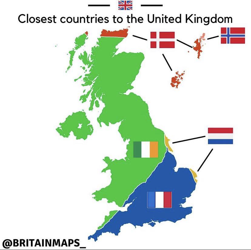 Closest countries to the United Kingdom 🇬🇧 r/divisionmaps