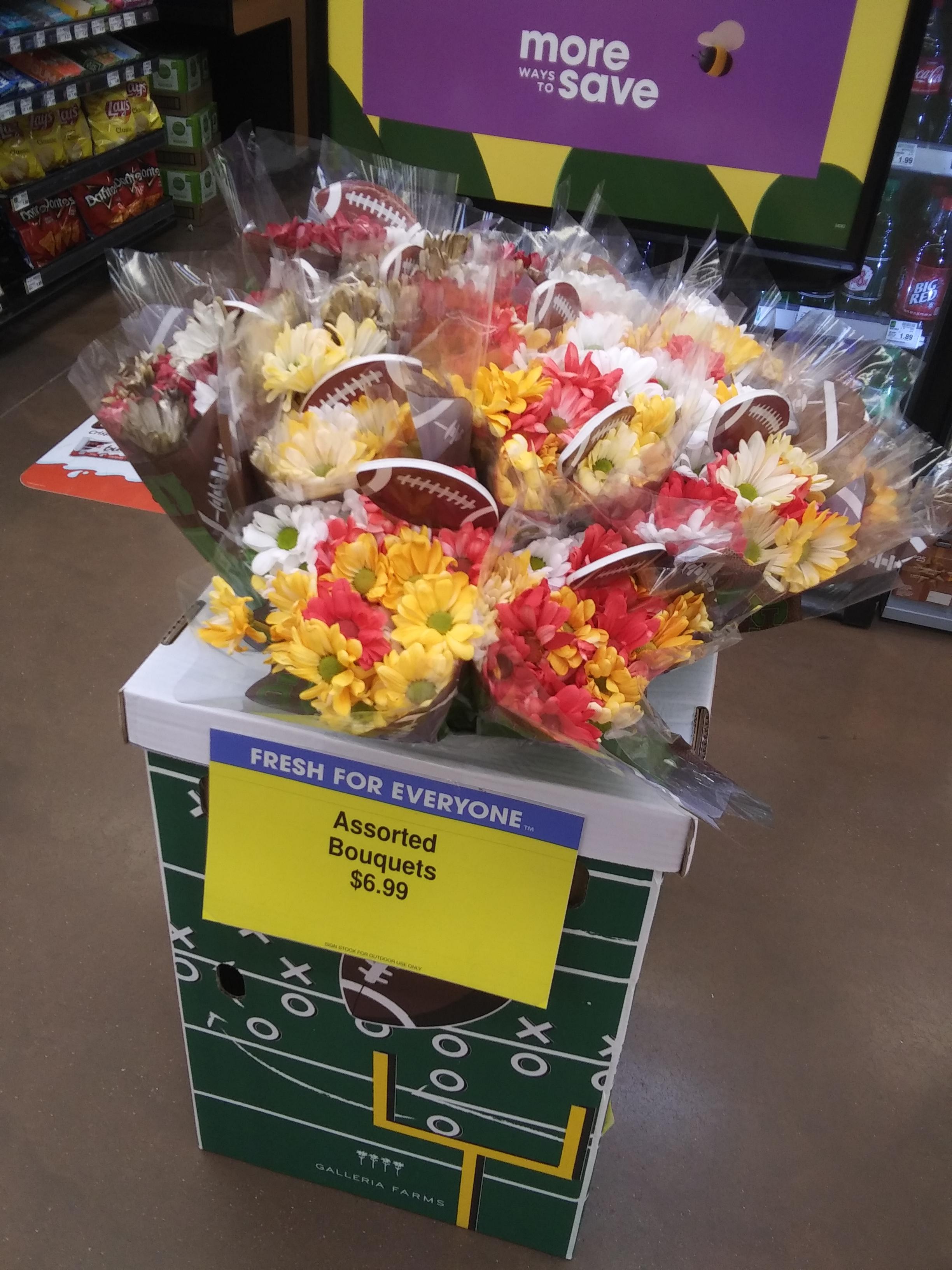 Come and get your Super Bowl bouquets! Is this a thing now? r/kroger
