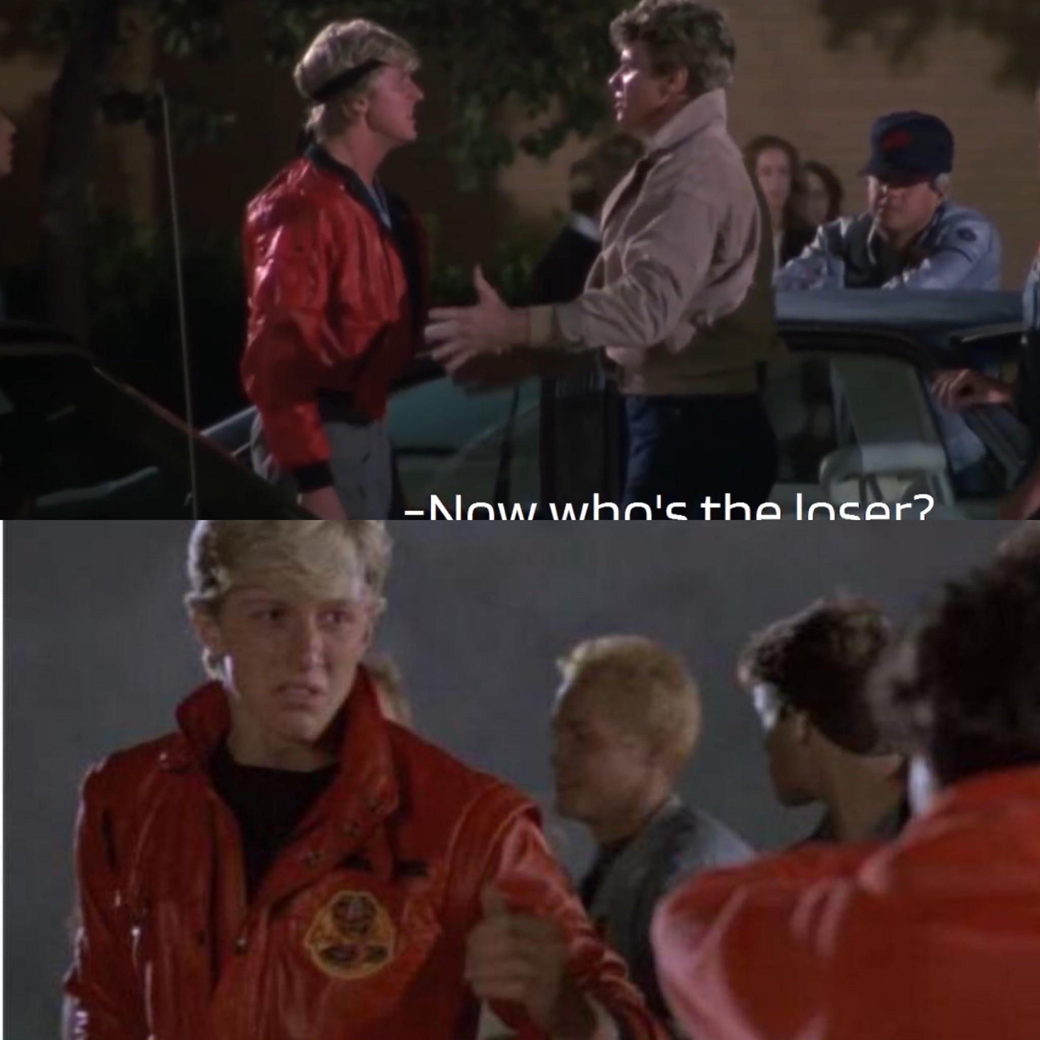 This always bothered me cause in karate kid 2 opening scene when kreese