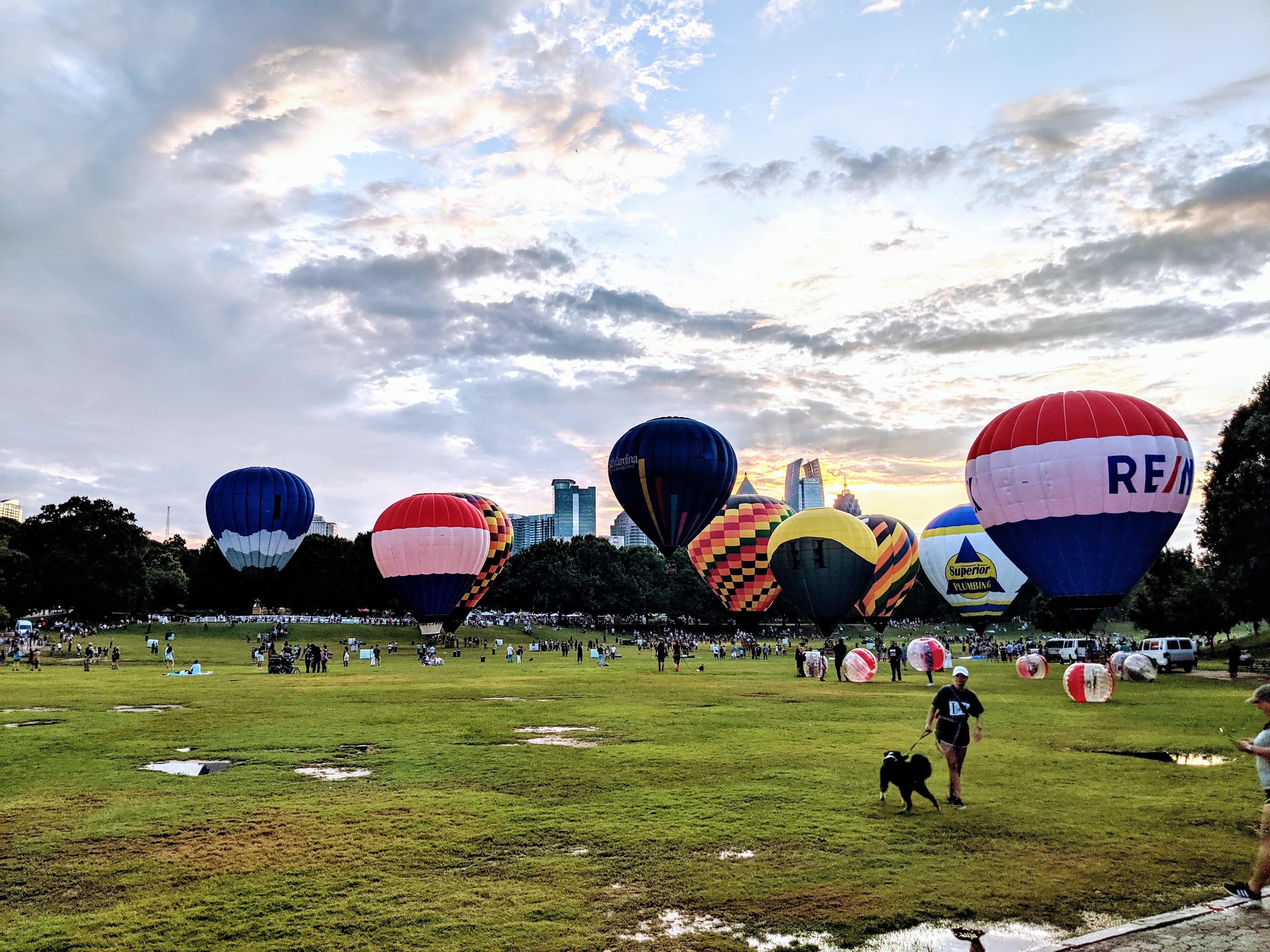 Hot air balloon glow in Piedmont park last night Atlanta