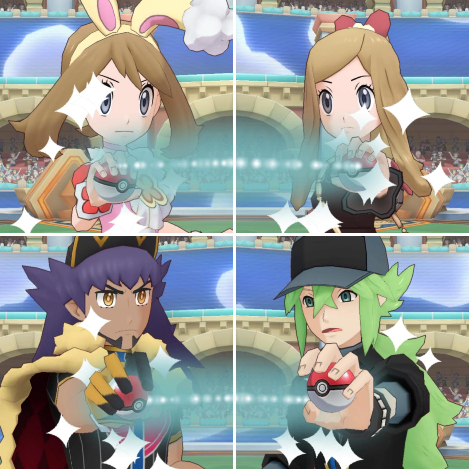 Some cool "withdraw Pokémon" poses from coop. Fingers crossed for new