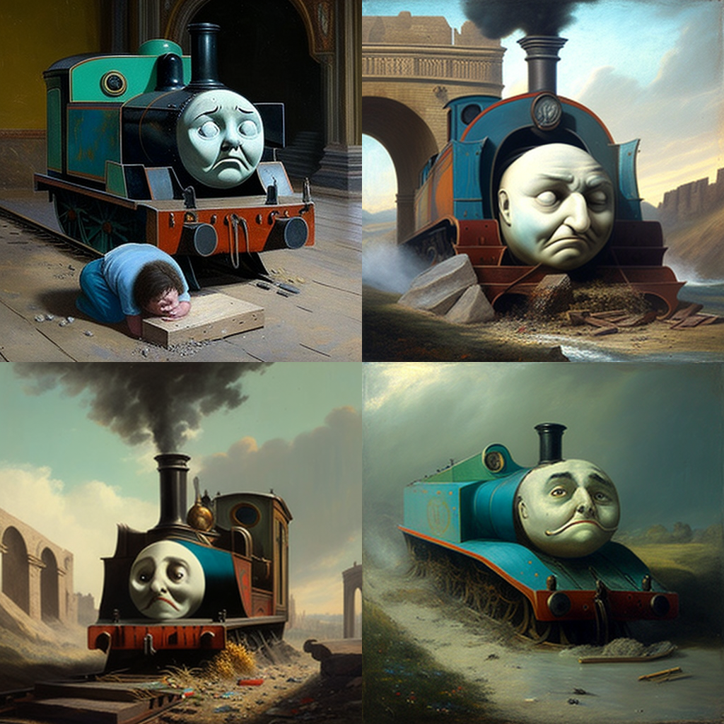 The Death of Thomas the Tank Engine painted by Vincenzo Camuccini : r
